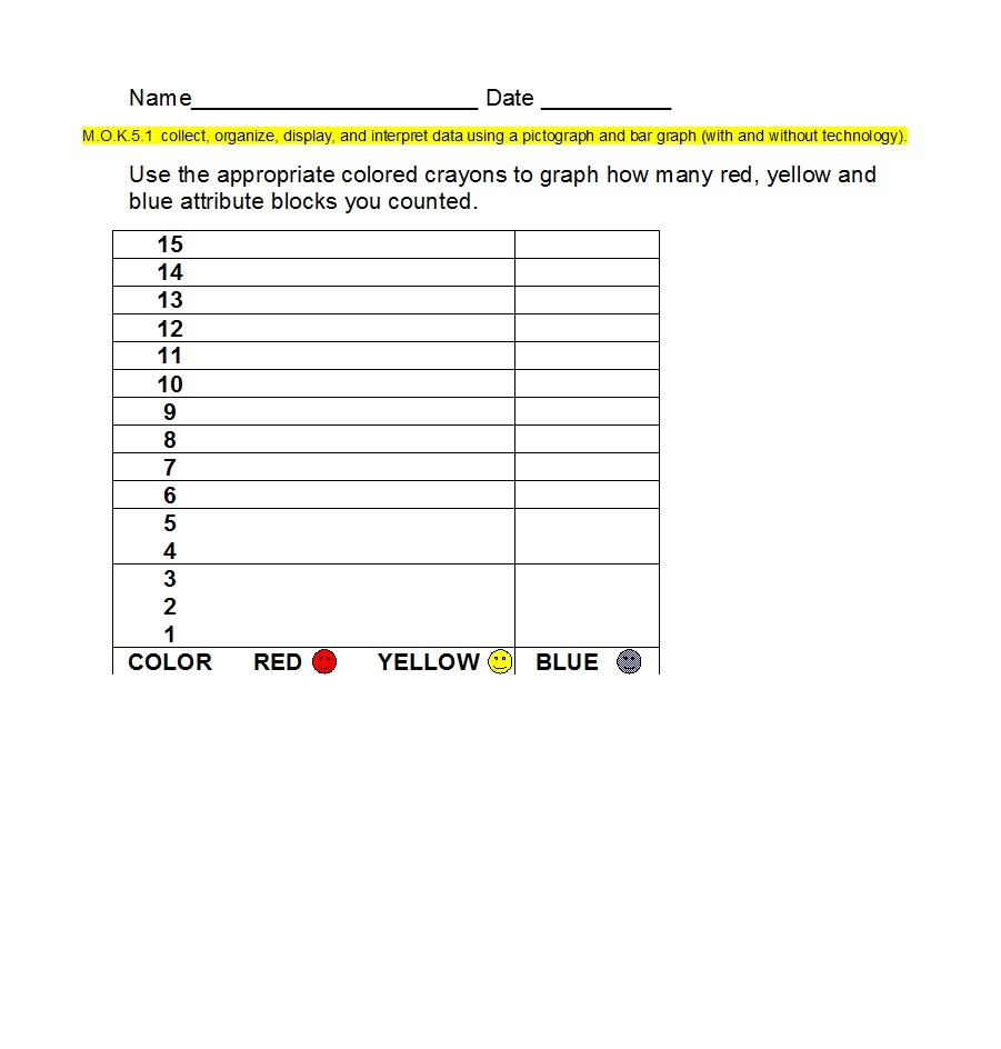 Printable Blank Data Charts