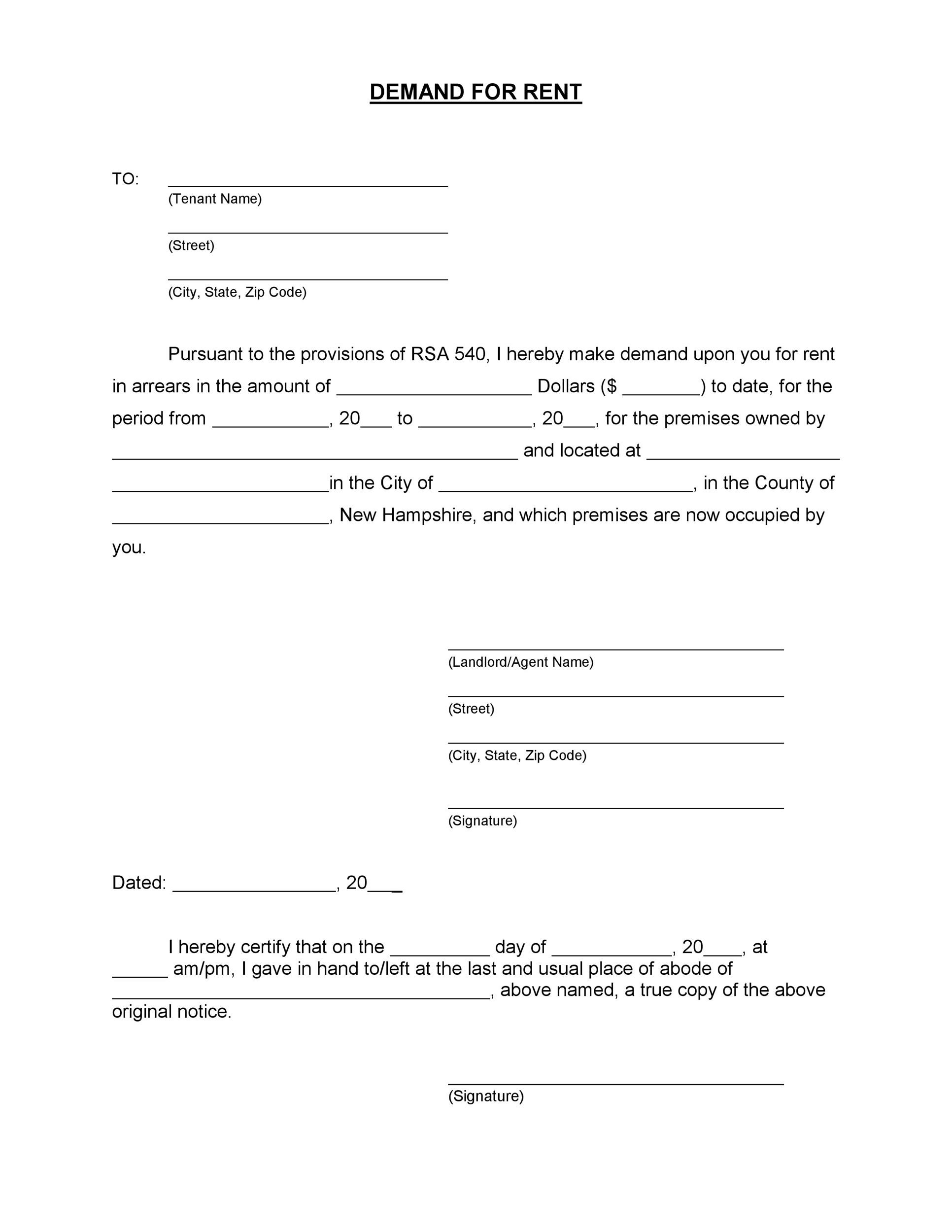 Free Demand Letter for Payment Template | Sample - Word | PDF – eForms
