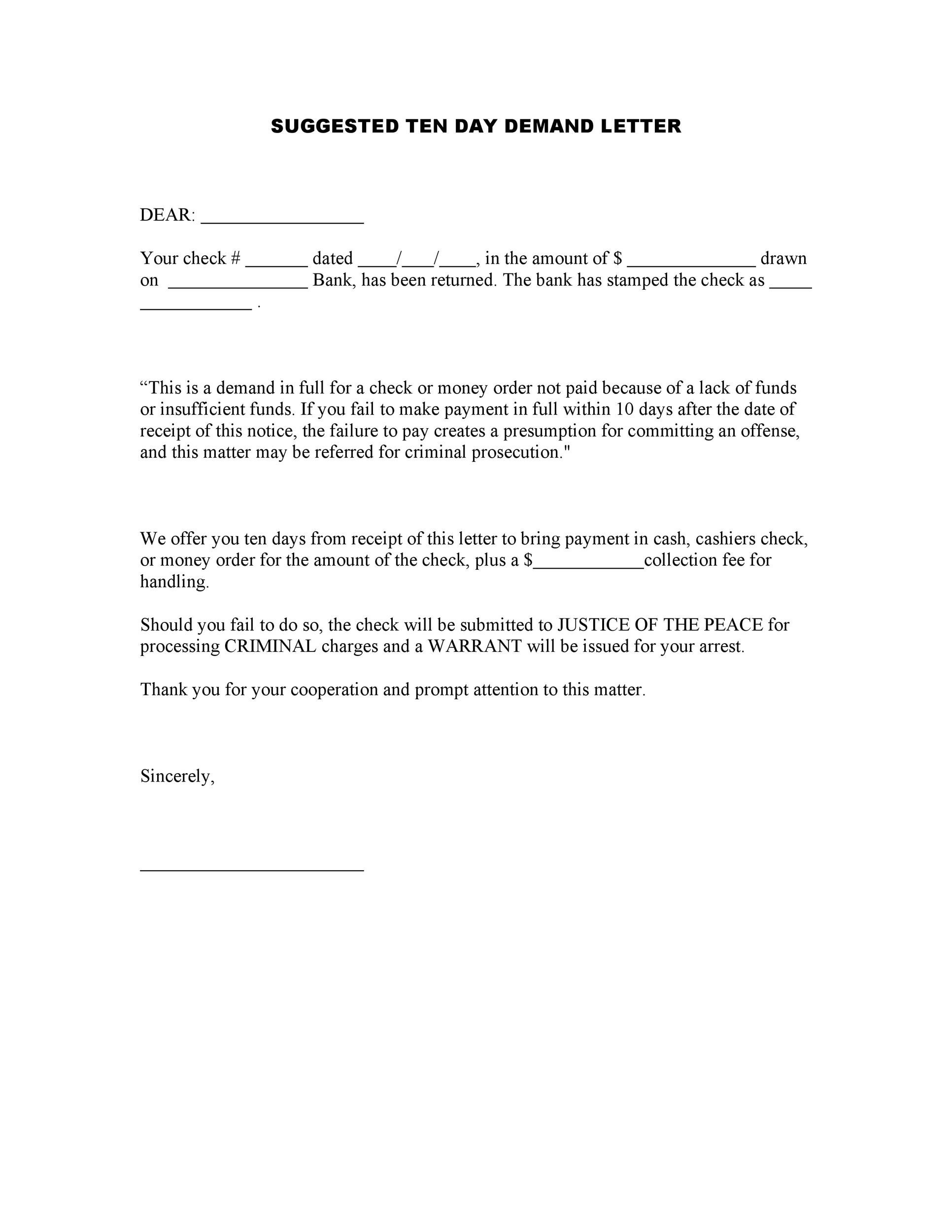 Free Demand Letter Template Printable Templates