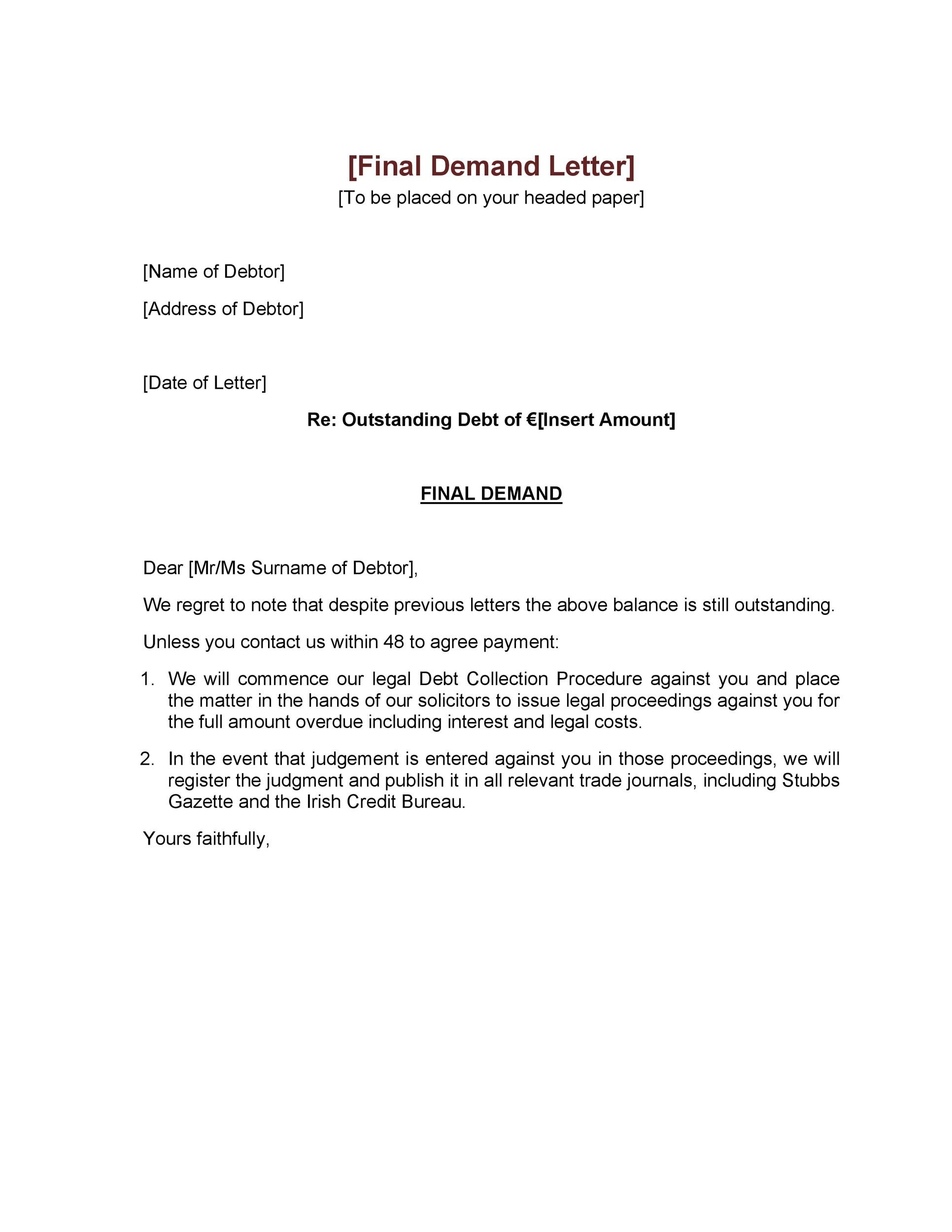 40 Best Demand Letter Templates Free Samples Template Lab