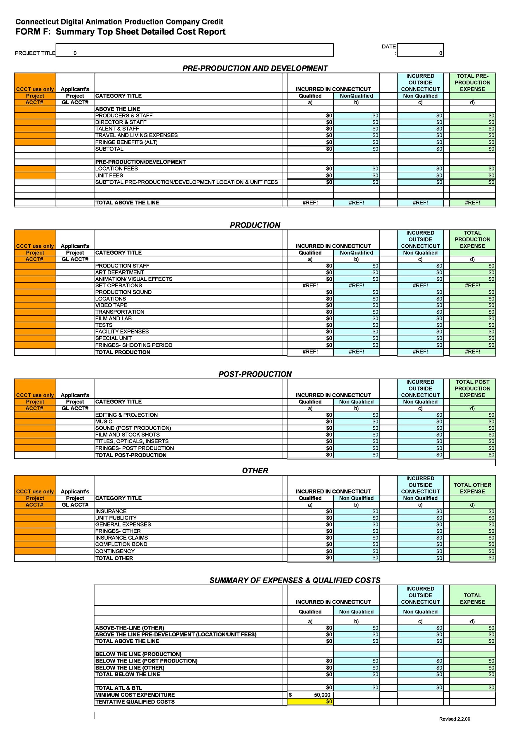 Film Production Budget Template Excel Excel Templates