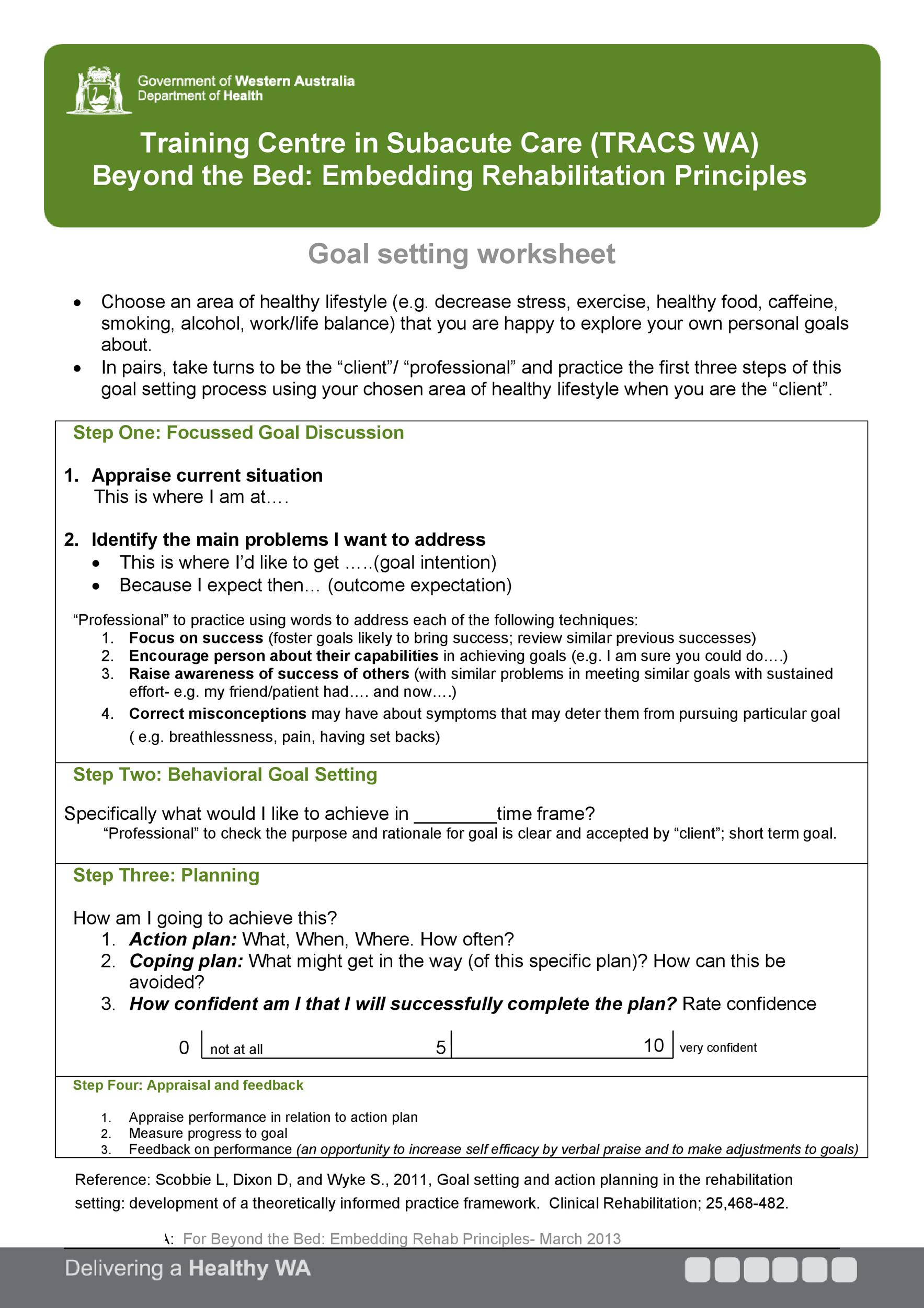 Personal Goal Chart Template