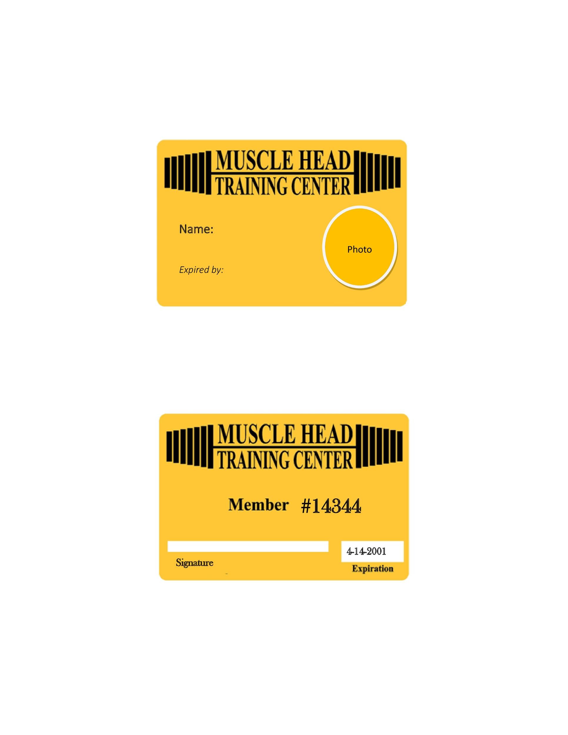 Template For Membership Cards Creative Design Templates