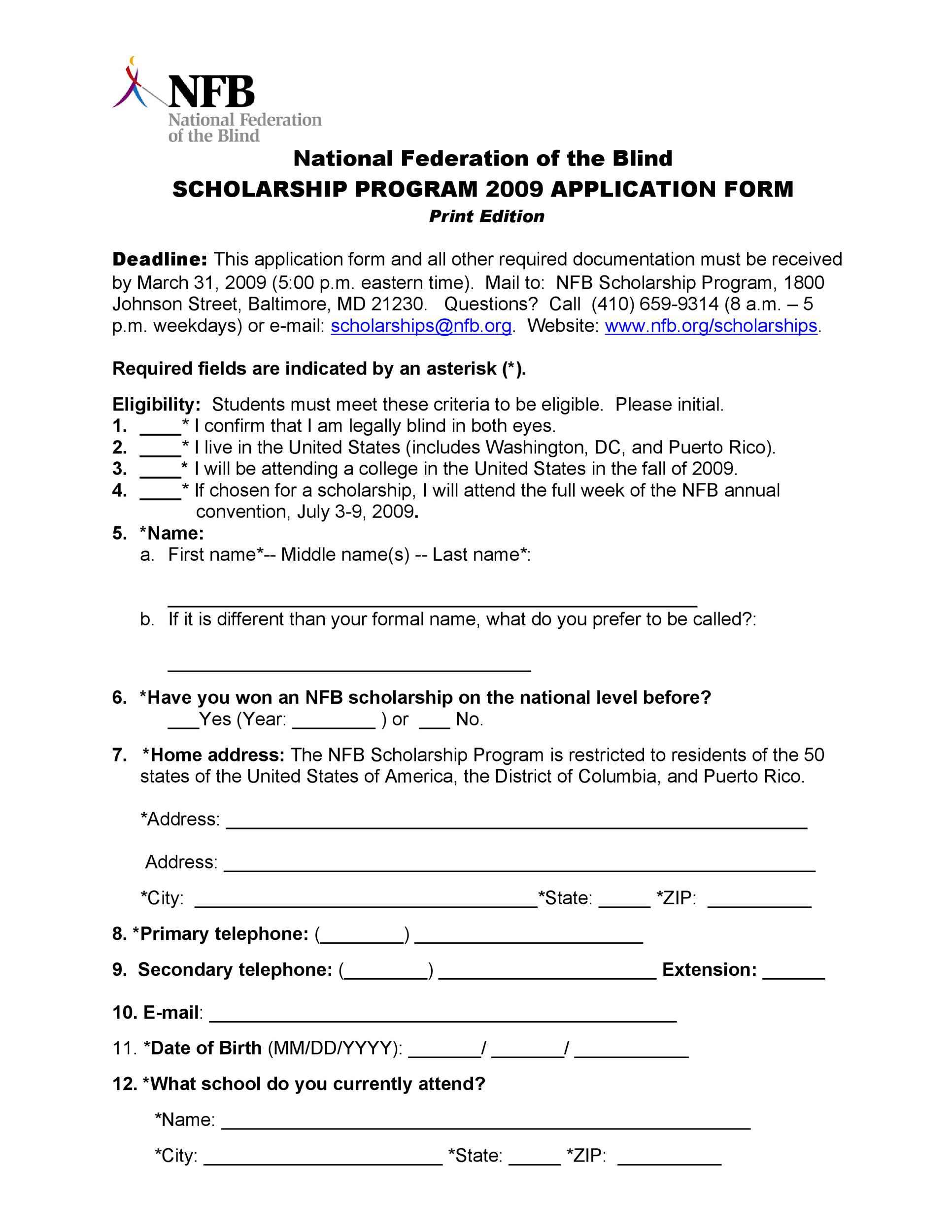 50 Free Scholarship Application Templates Forms ᐅ TemplateLab