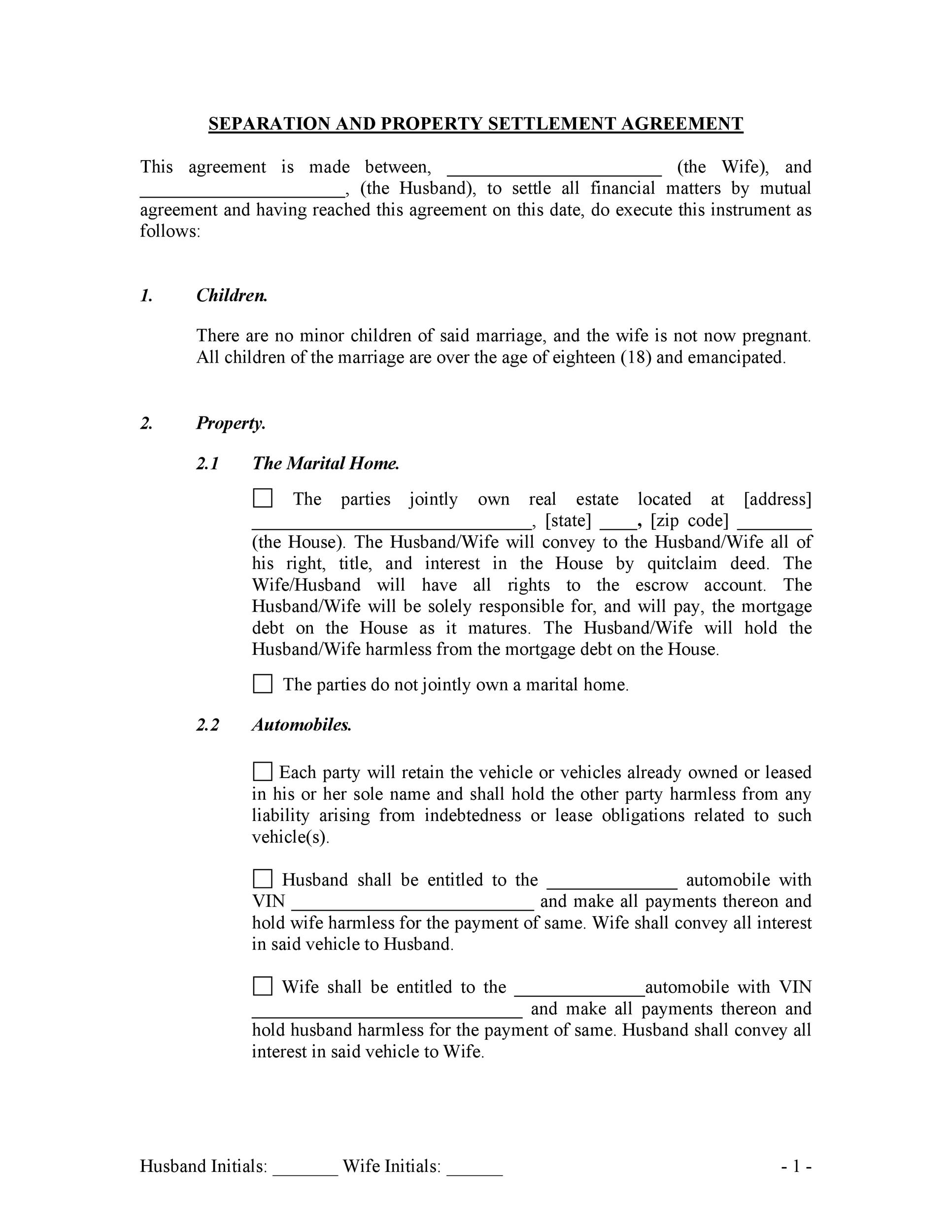 43 Official Separation Agreement Templates / Letters / Forms ᐅ TemplateLab