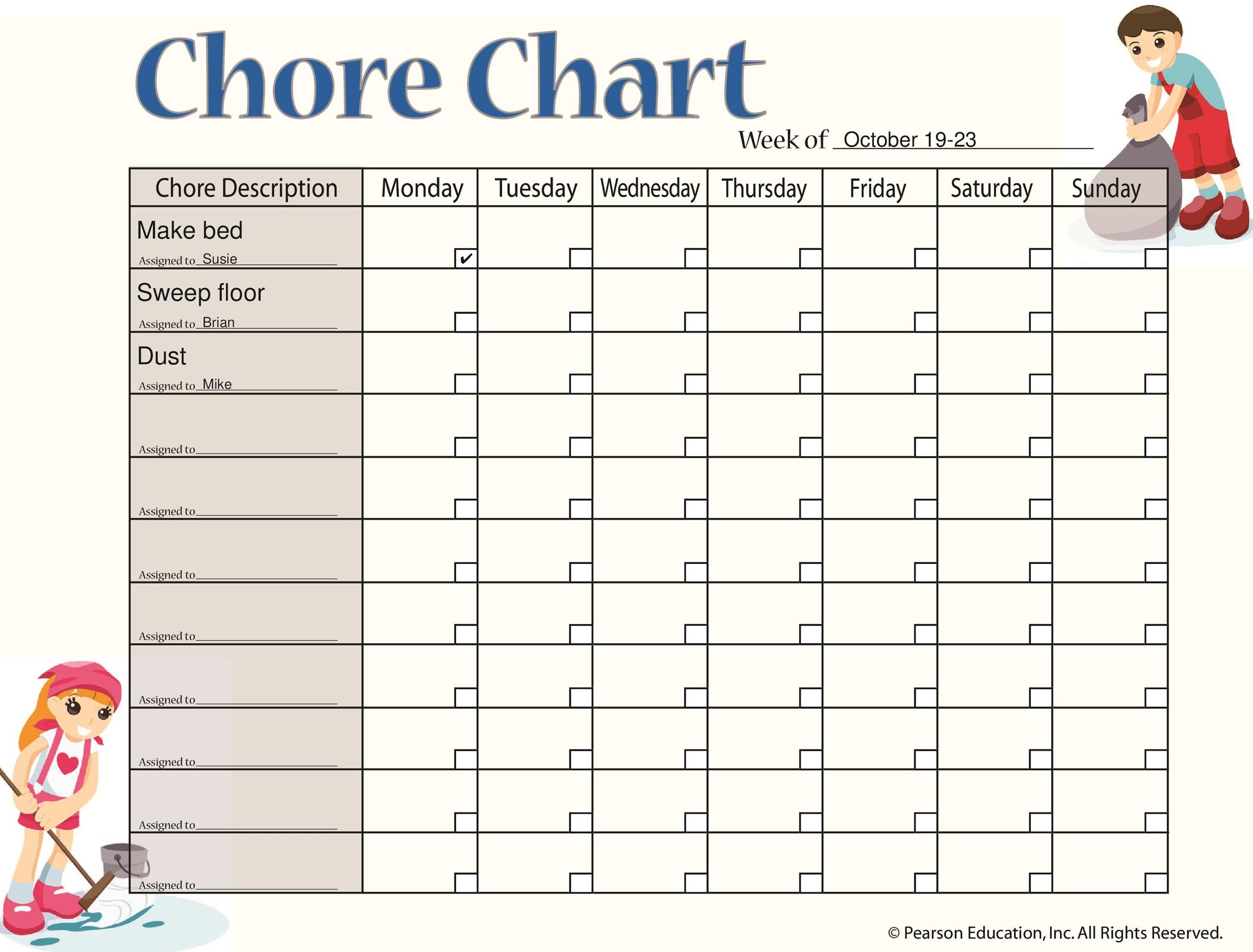 Sample Chore Charts