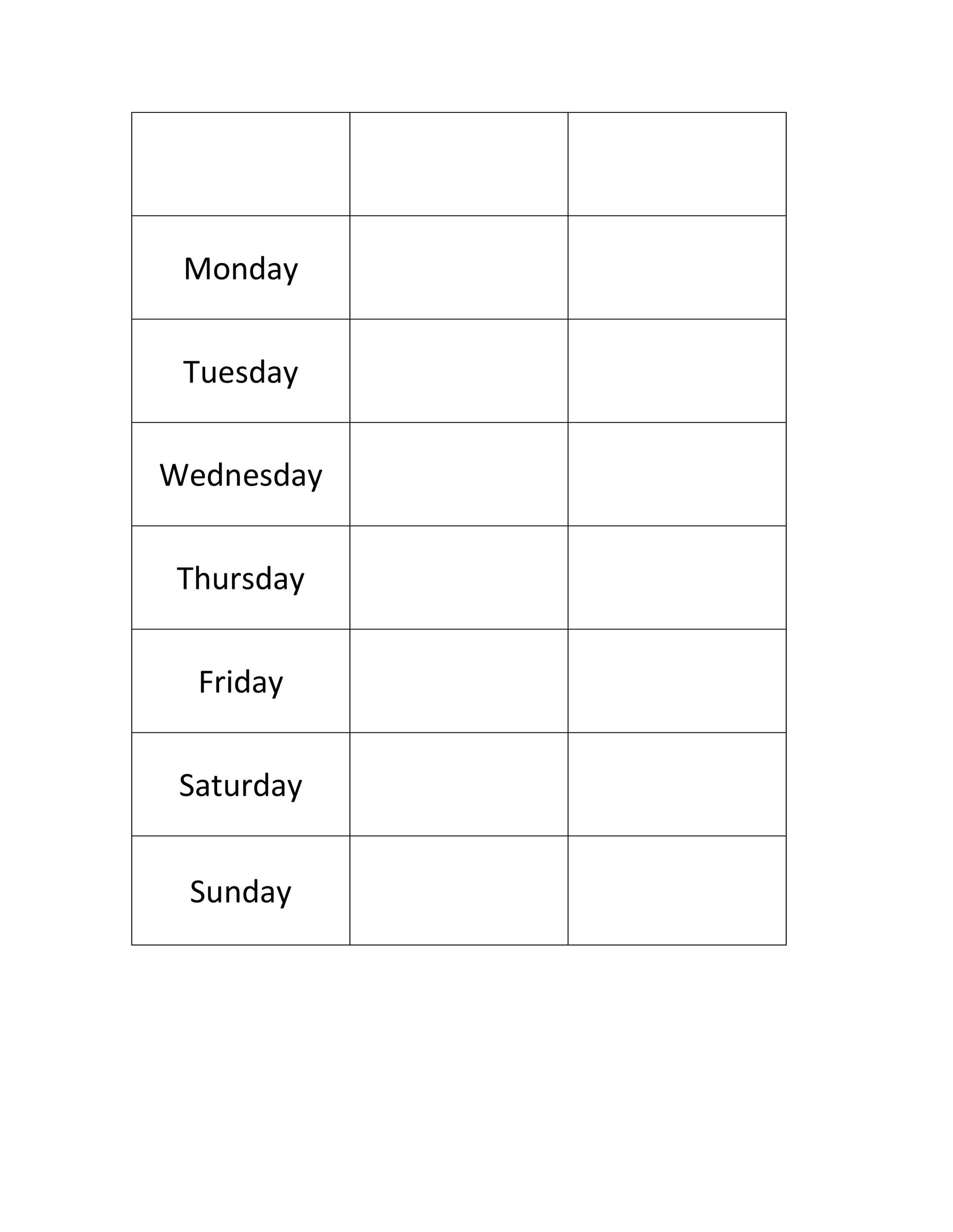 Printable Daily Chore Chart Template
