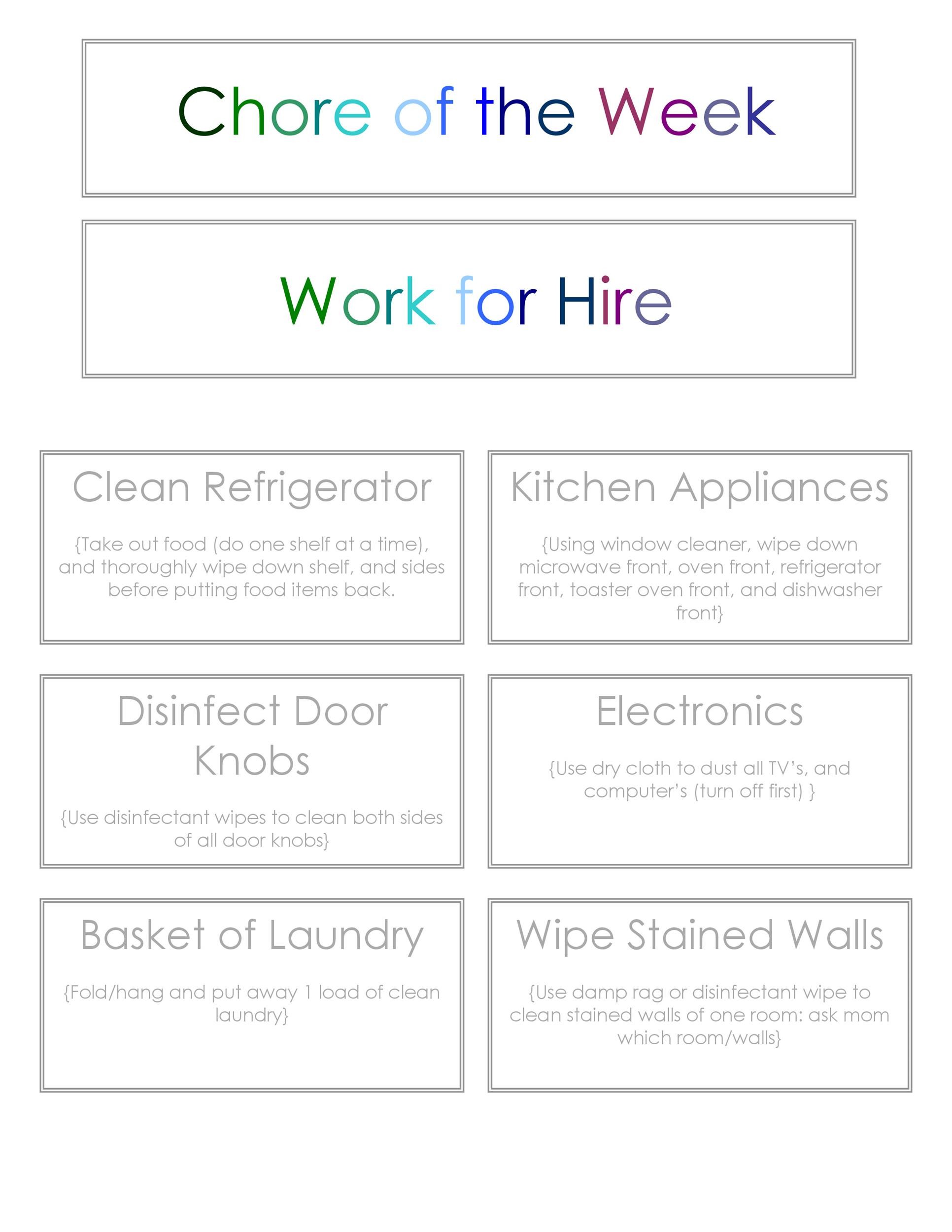 Cute Chore Chart Template