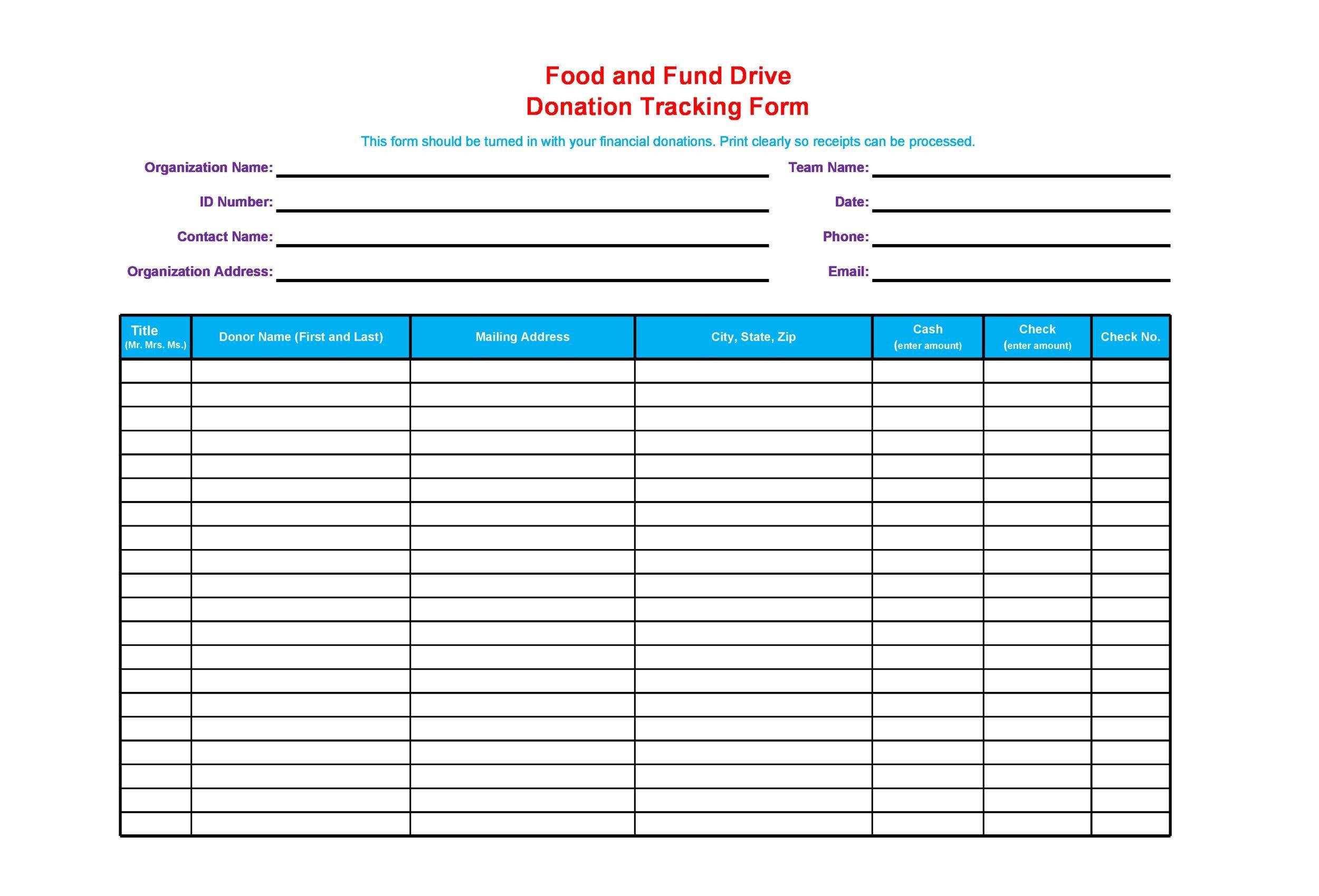 Donation Chart Template