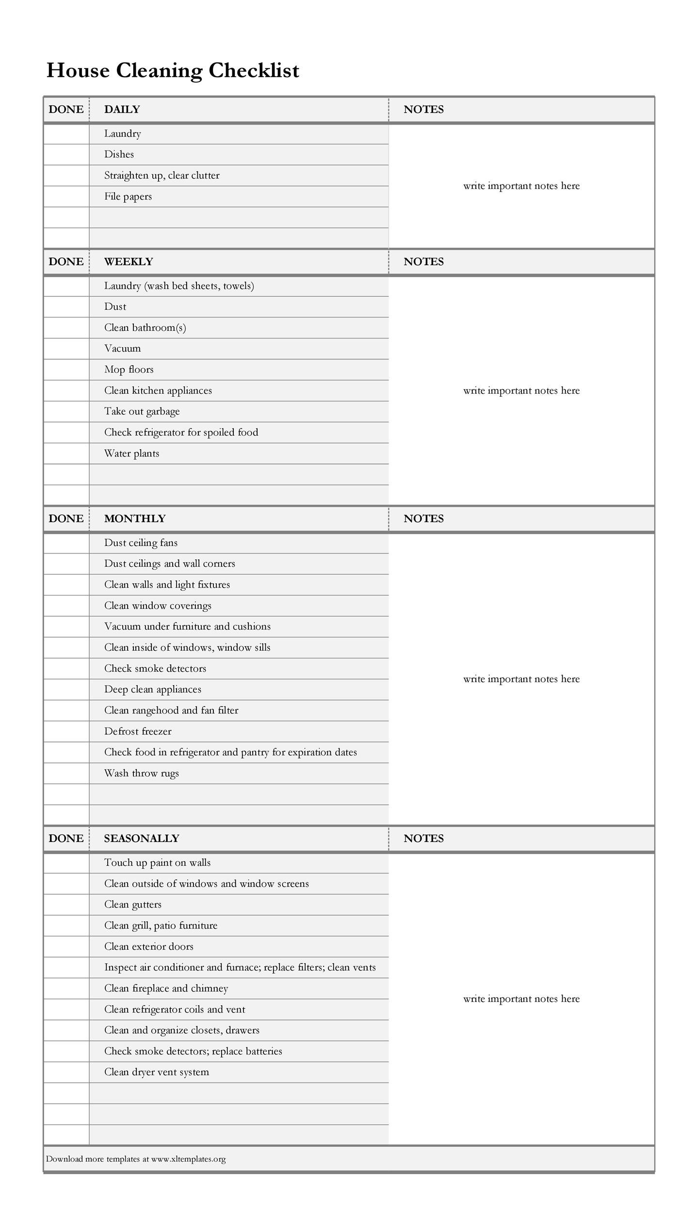 Free Printable House Cleaning Forms Free Printable Templates