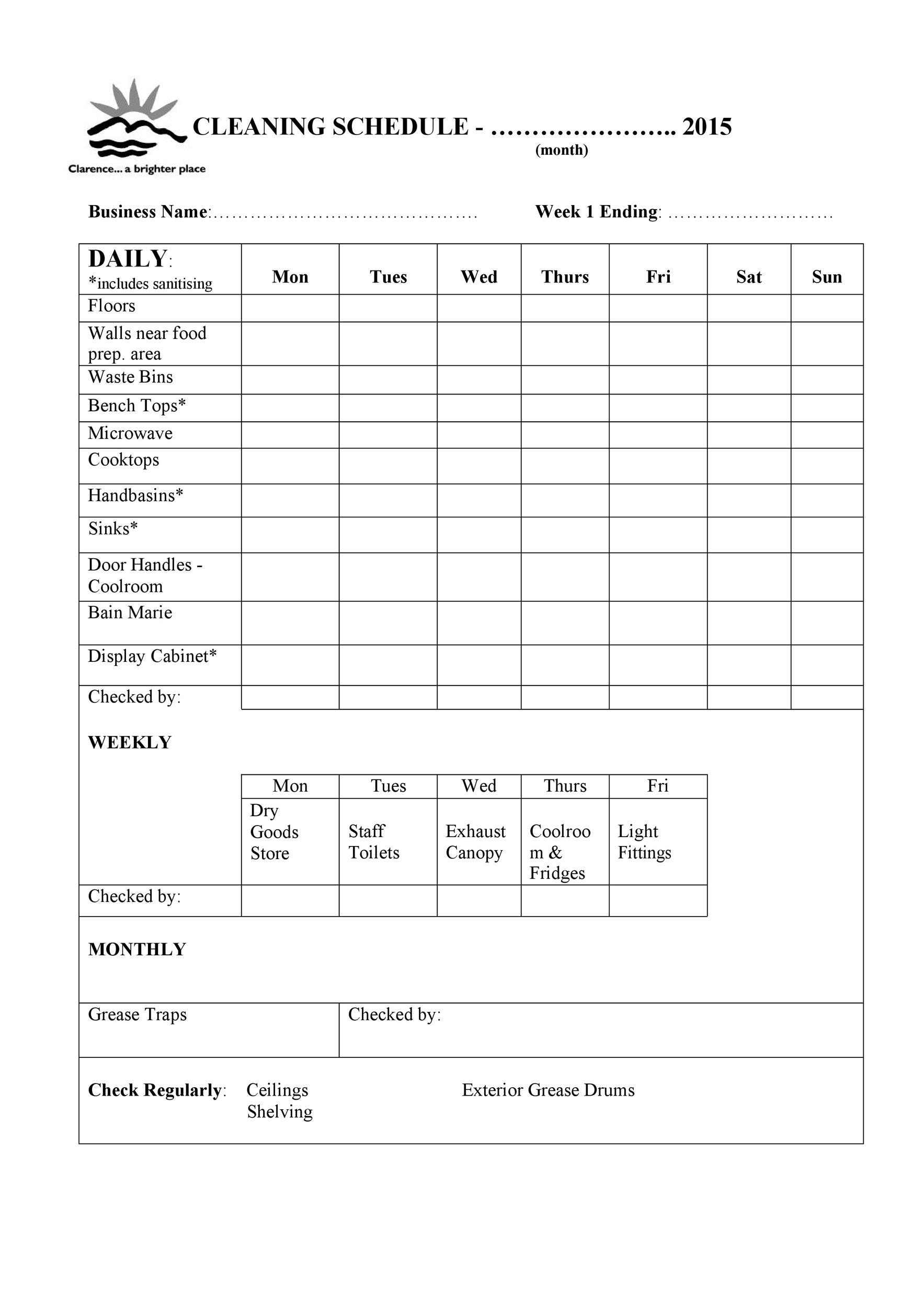 Laboratory Housekeeping Cleaning Checklist Printable | www ...
