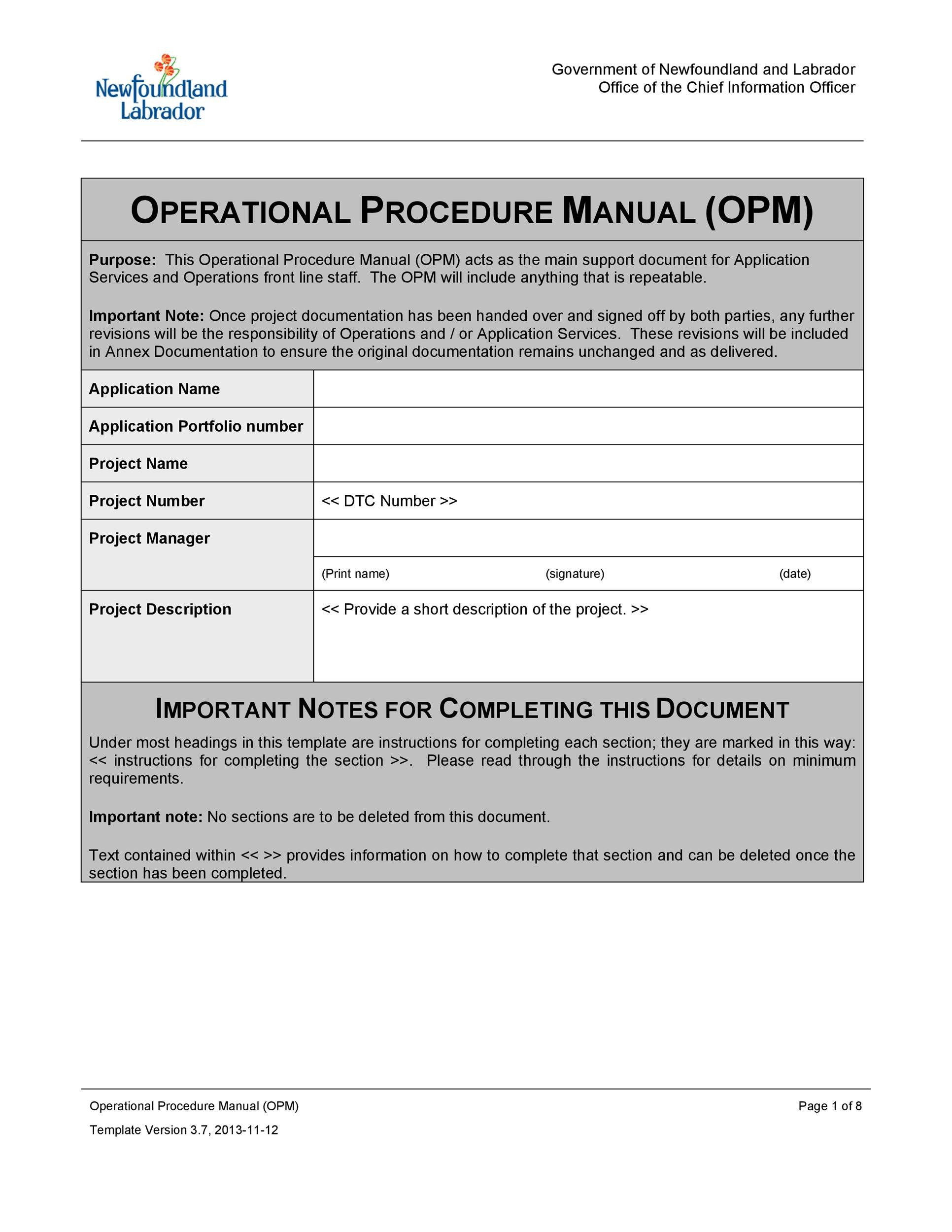 Free instruction manual template download free