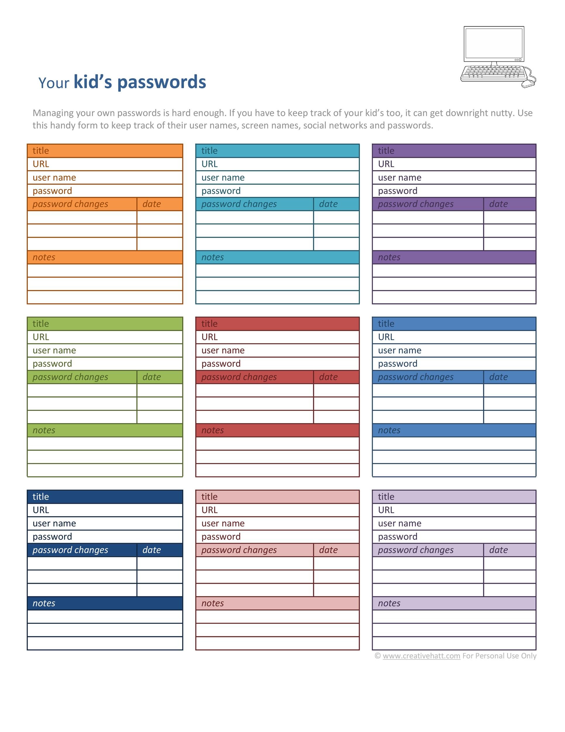 excel password manager