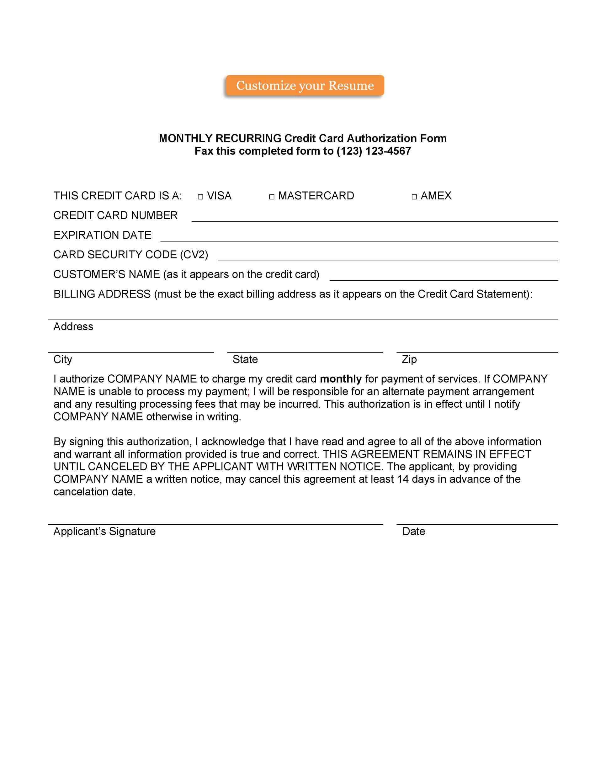 credit card agreement form - Cicim Intended For Corporate Credit Card Agreement Template