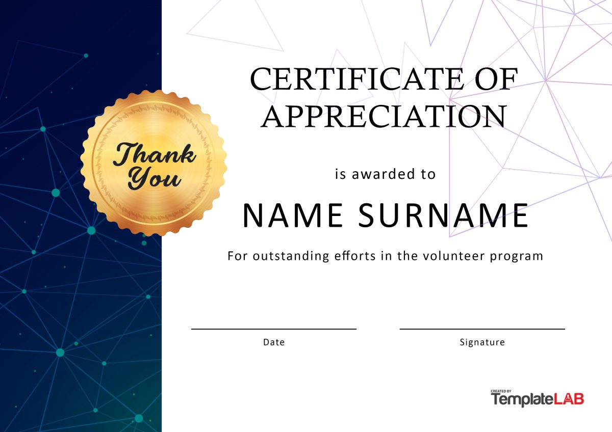 Certificate Of Appreciation Template Free Download