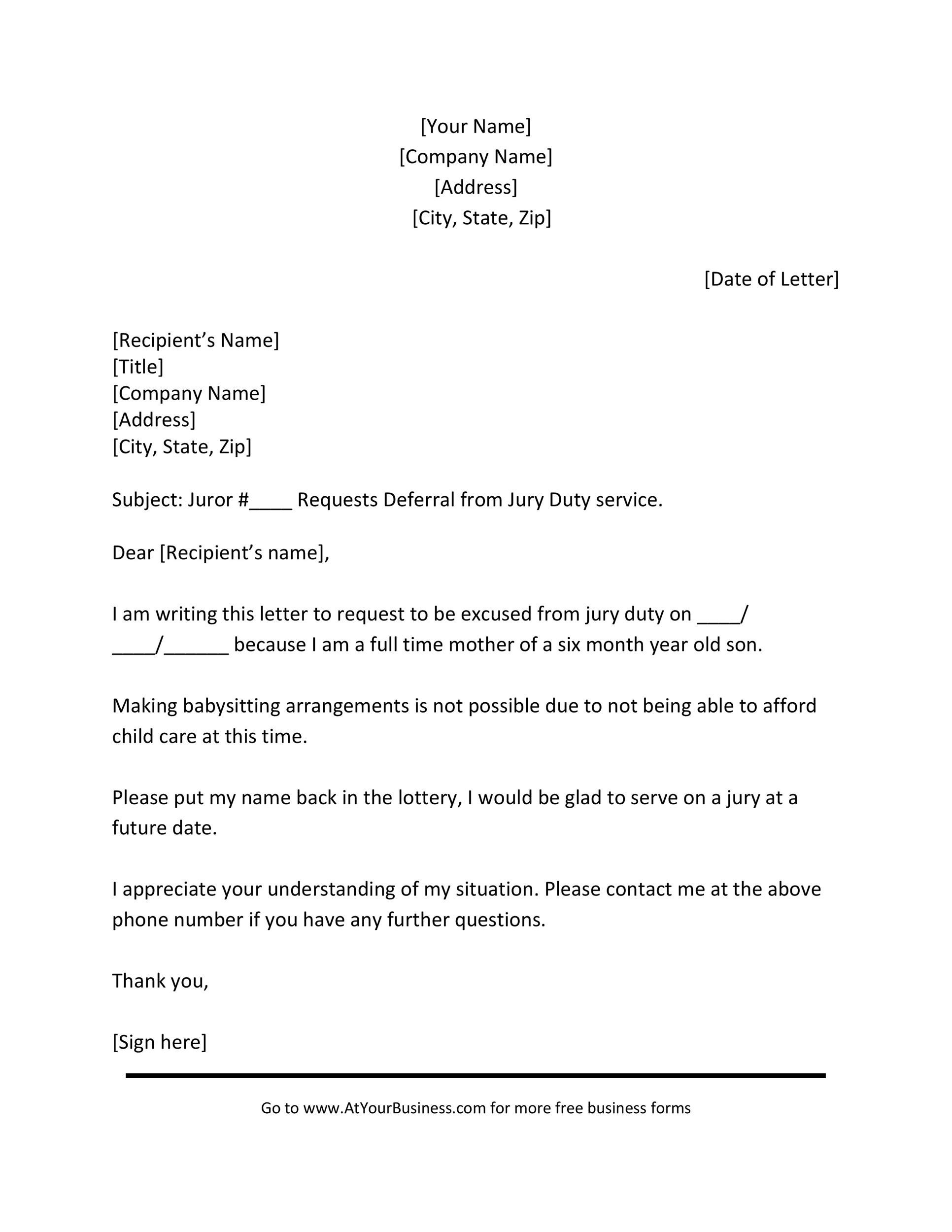 33 Best Jury Duty Excuse Letters [+Tips] ᐅ TemplateLab