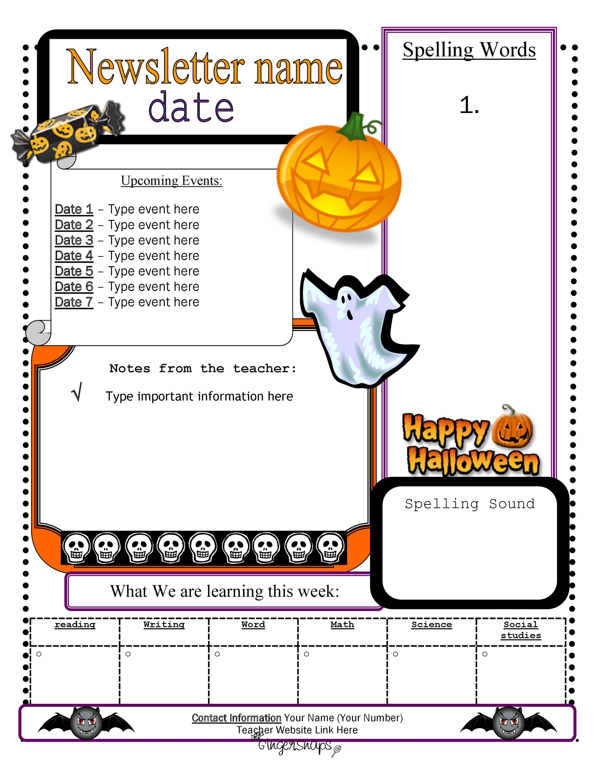 Daycare Newsletter Templates Free Download Printable Templates