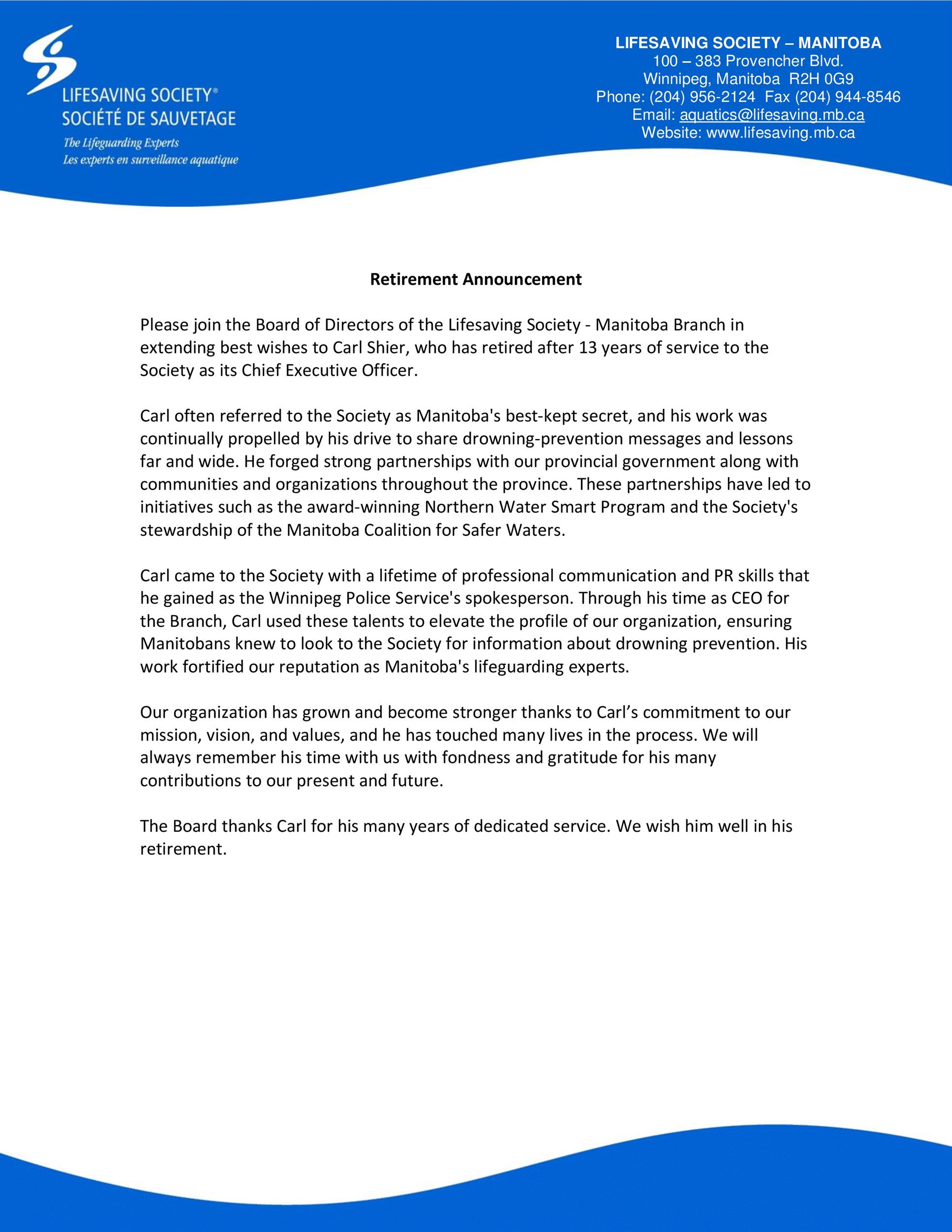 38 Professional Retirement Announcement Letters & Emails ᐅ TemplateLab