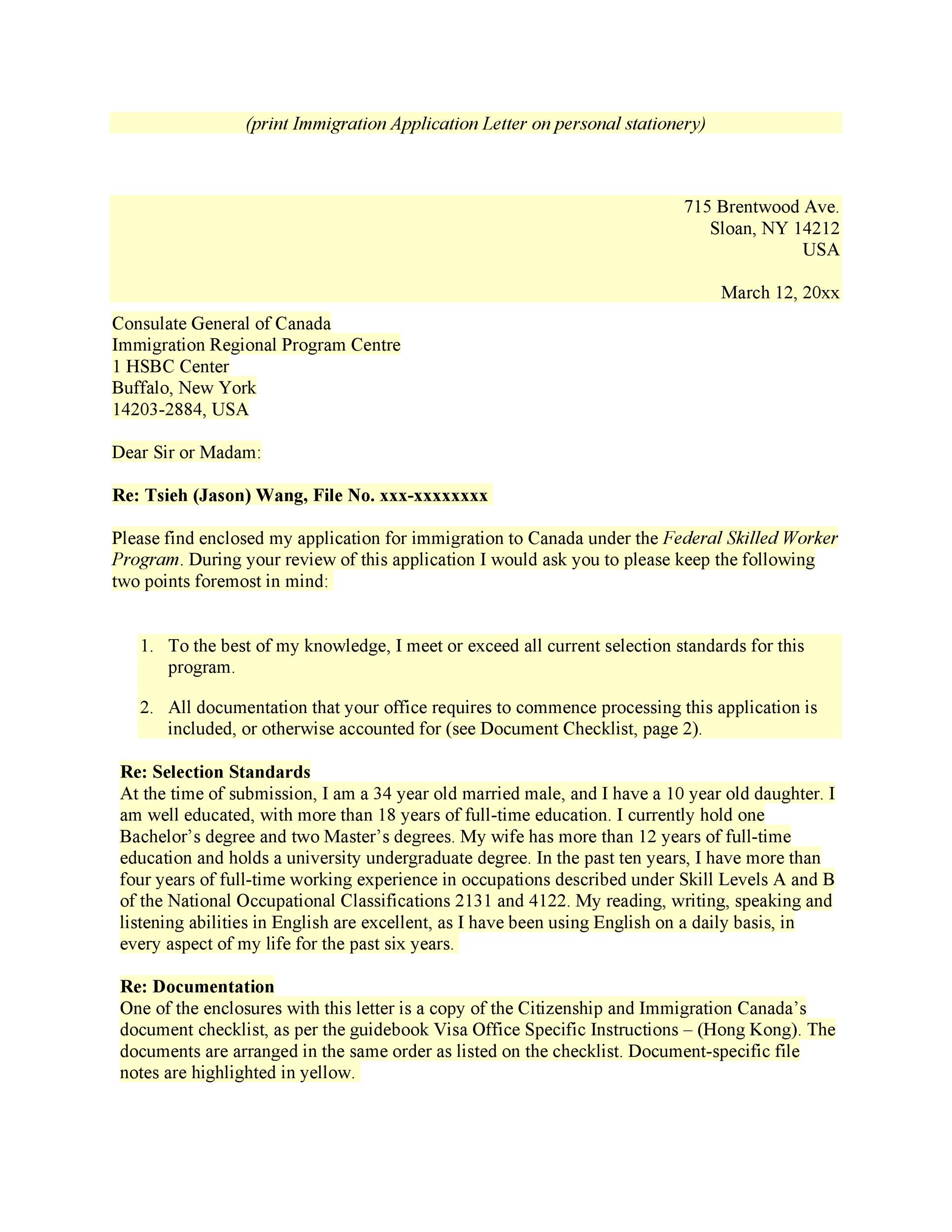 Reference Letter Sample For Visa Application
