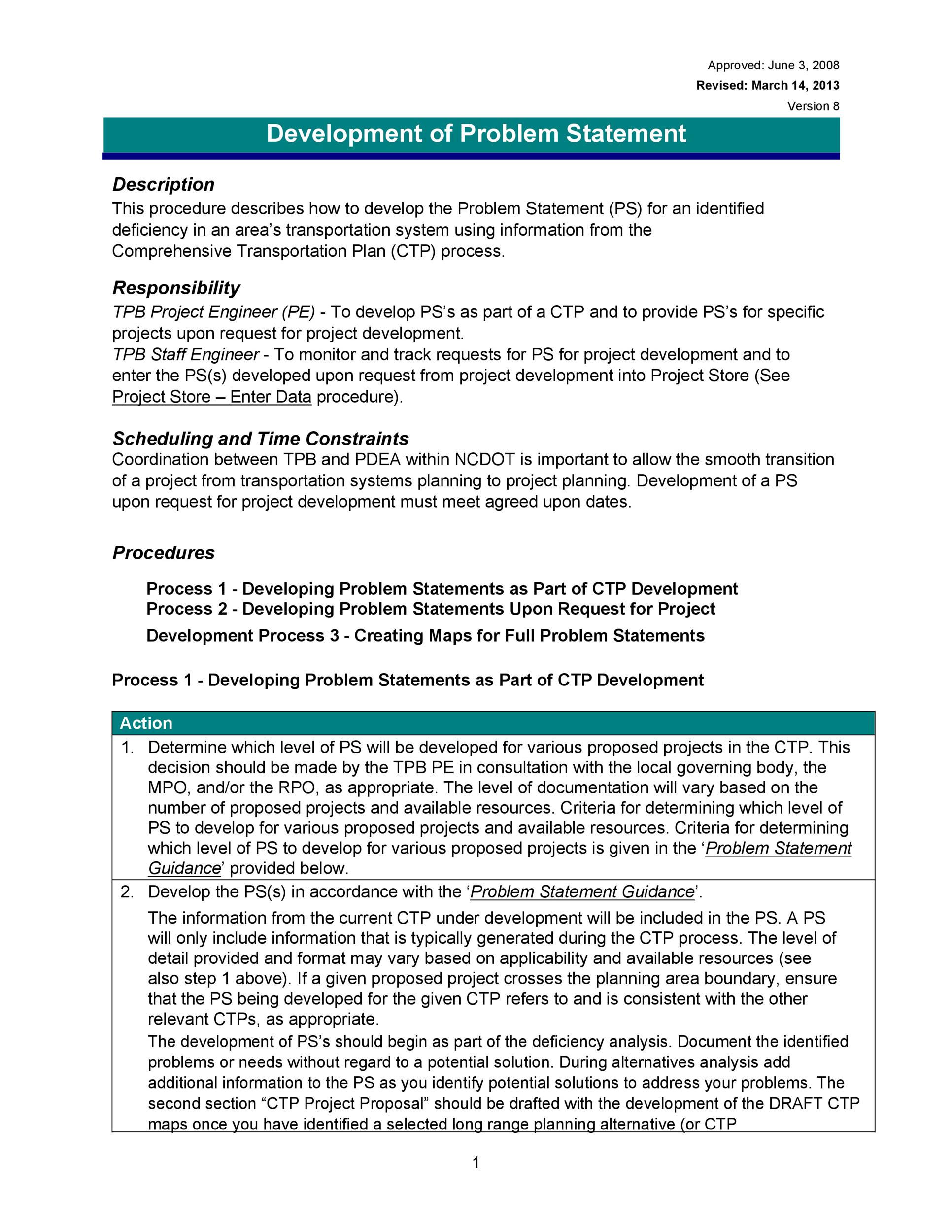 Problem Statement Template Word