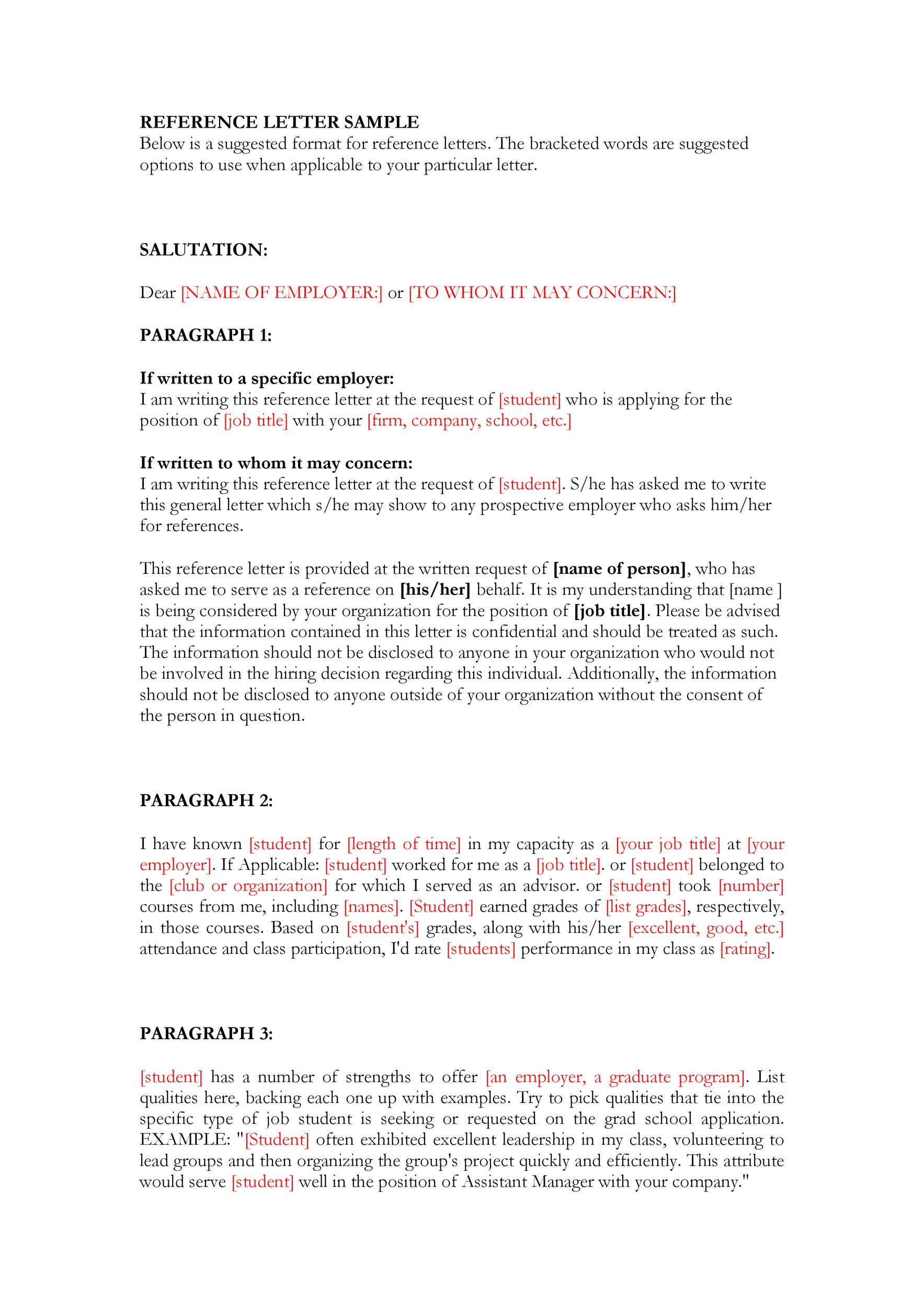 A Good Reference Letter From Employer