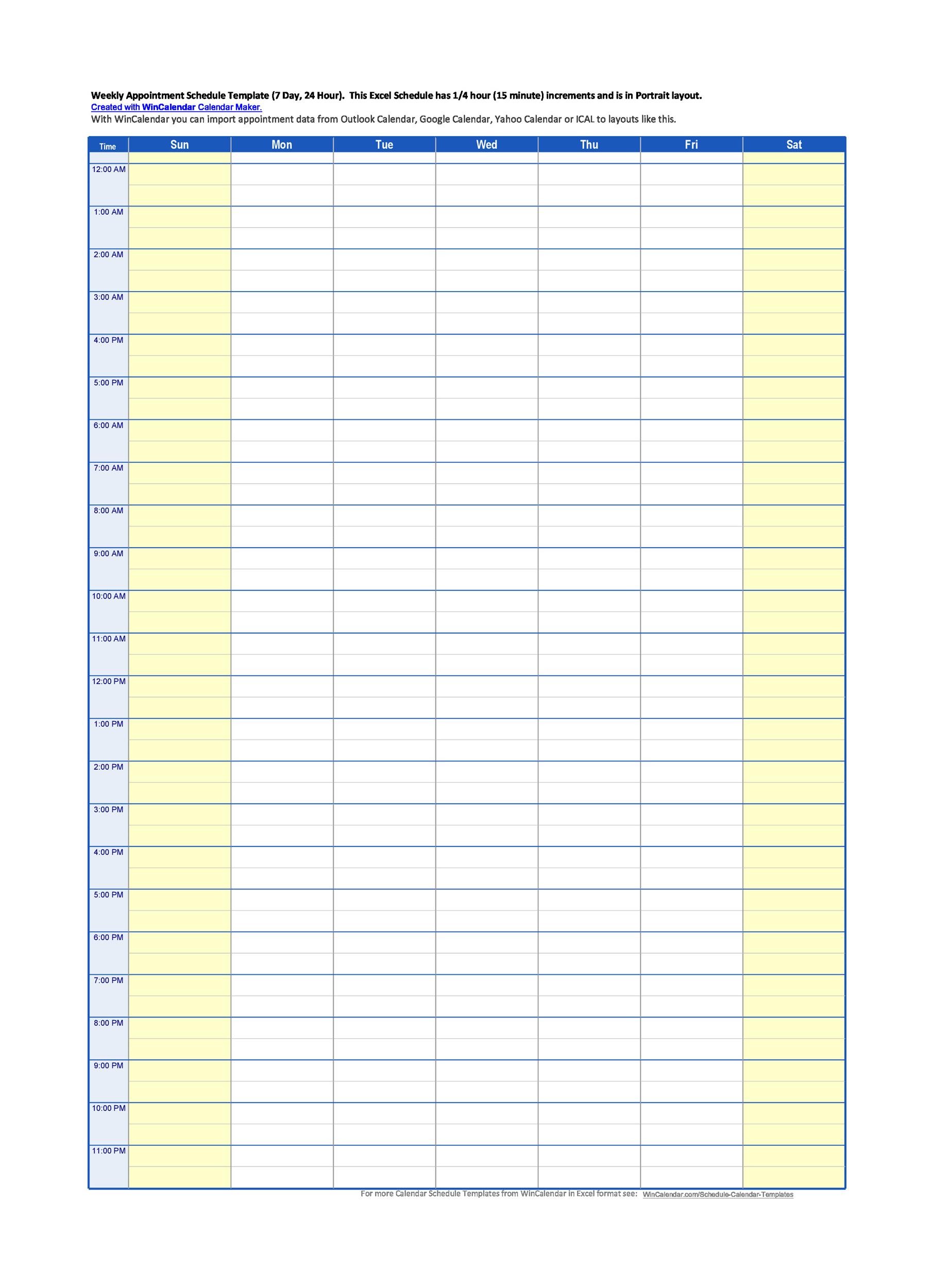 Appointment Chart Template