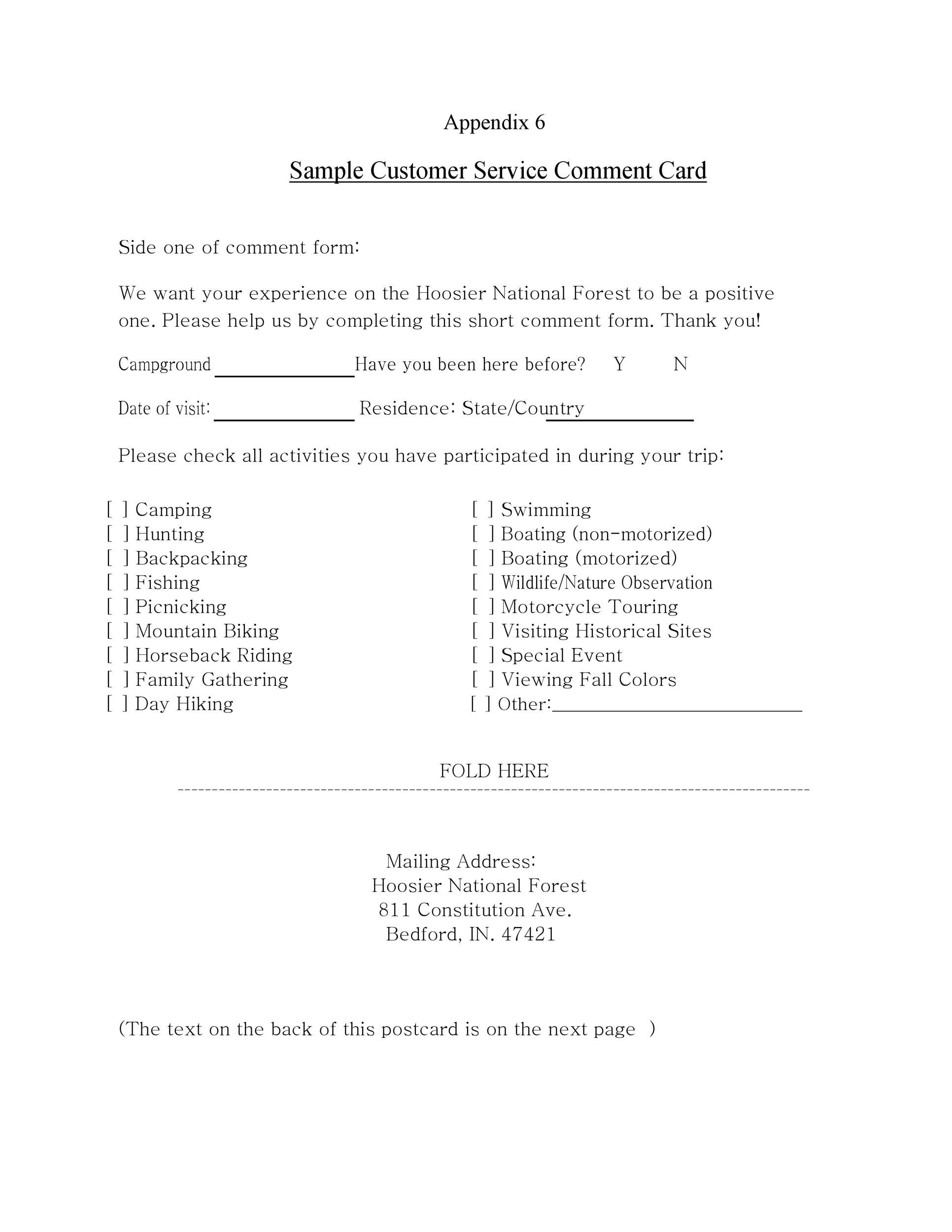 50 Printable Comment Card & Feedback Form Templates ᐅ TemplateLab