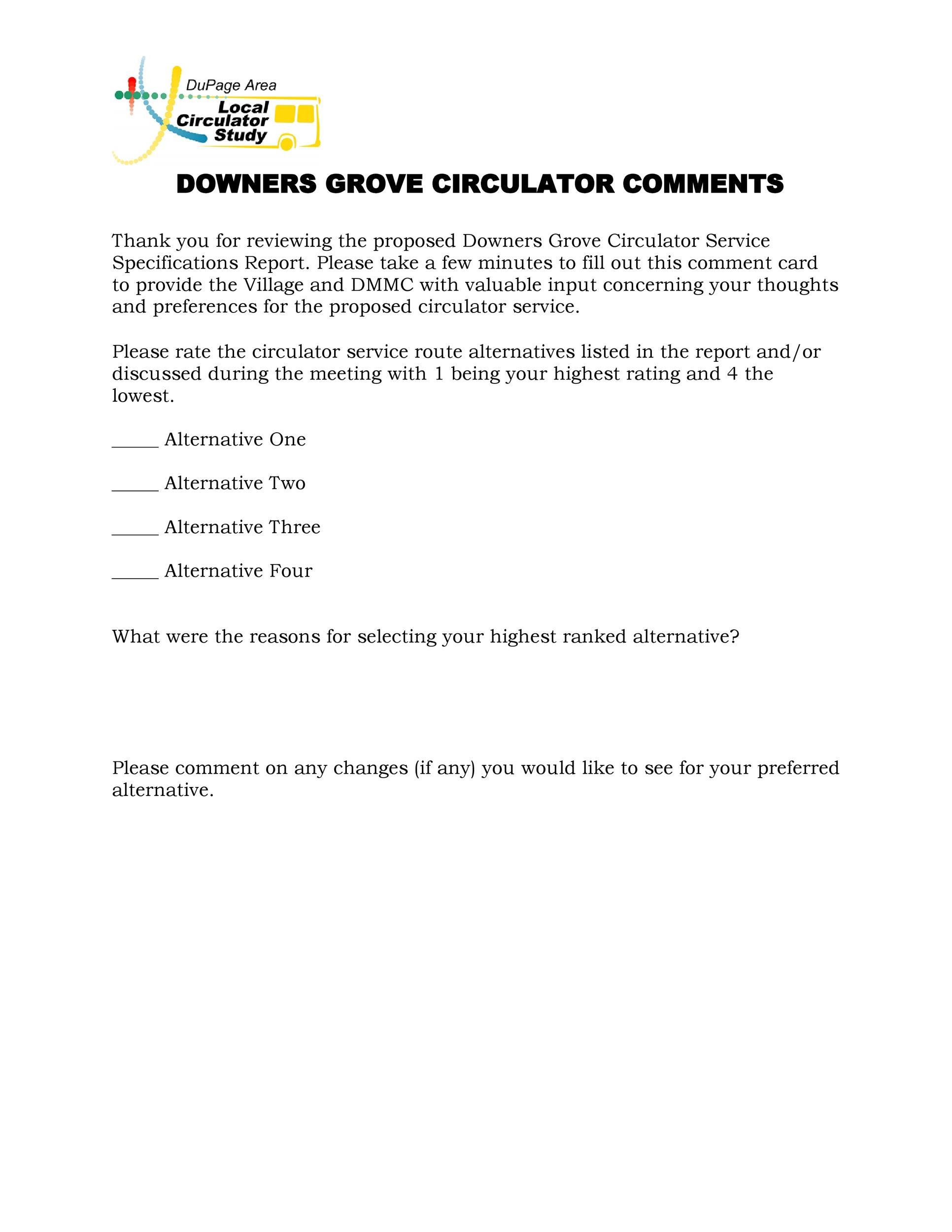 50 Printable Comment Card & Feedback Form Templates ᐅ TemplateLab