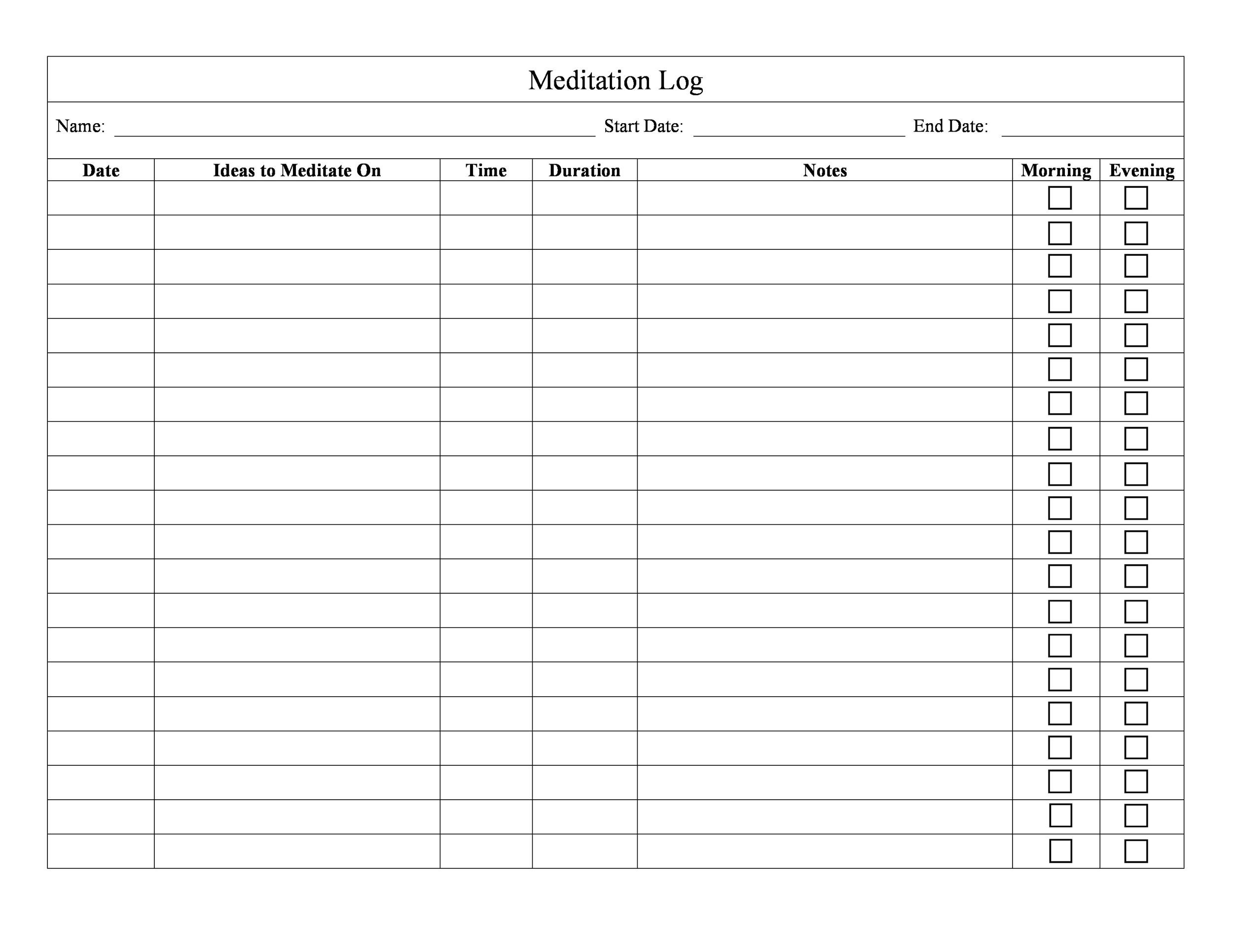 Medicine Tracker Chart