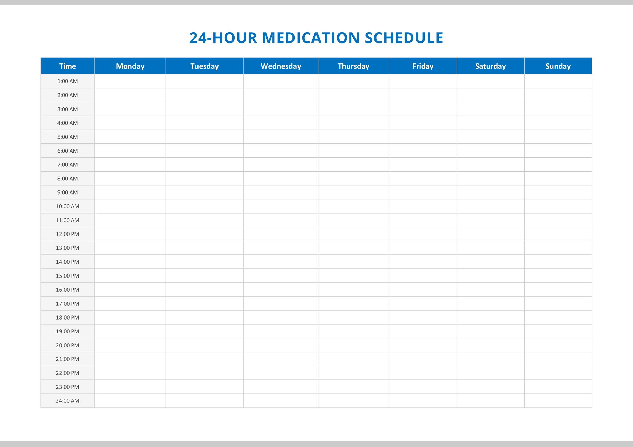 Pill Schedule Chart