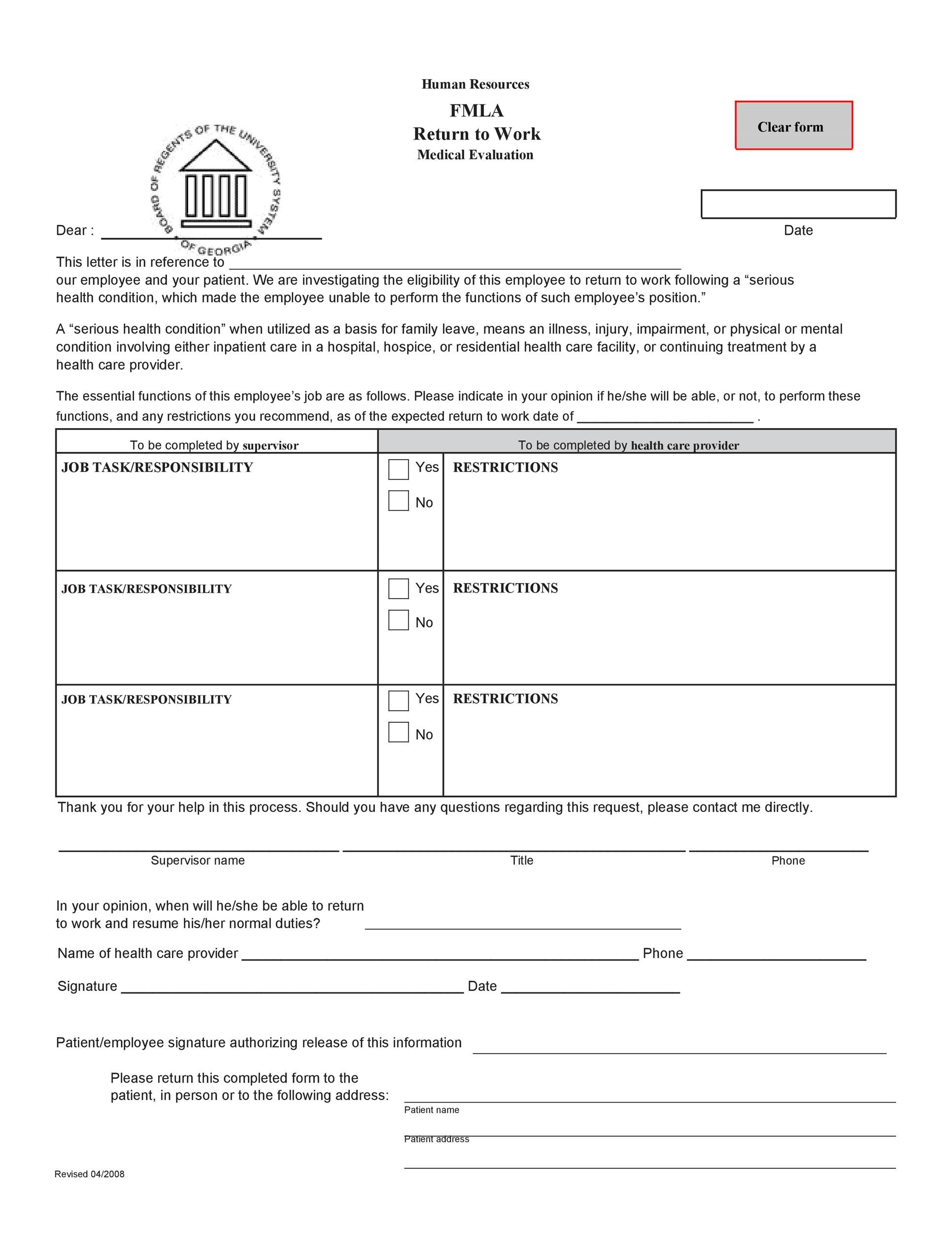 49-best-return-to-work-work-release-forms-templatelab