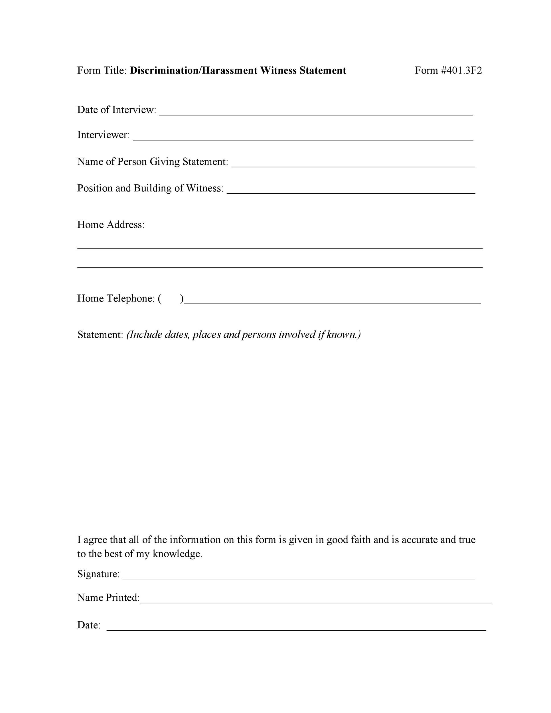 50 Professional Witness Statement Forms & Templates ᐅ TemplateLab