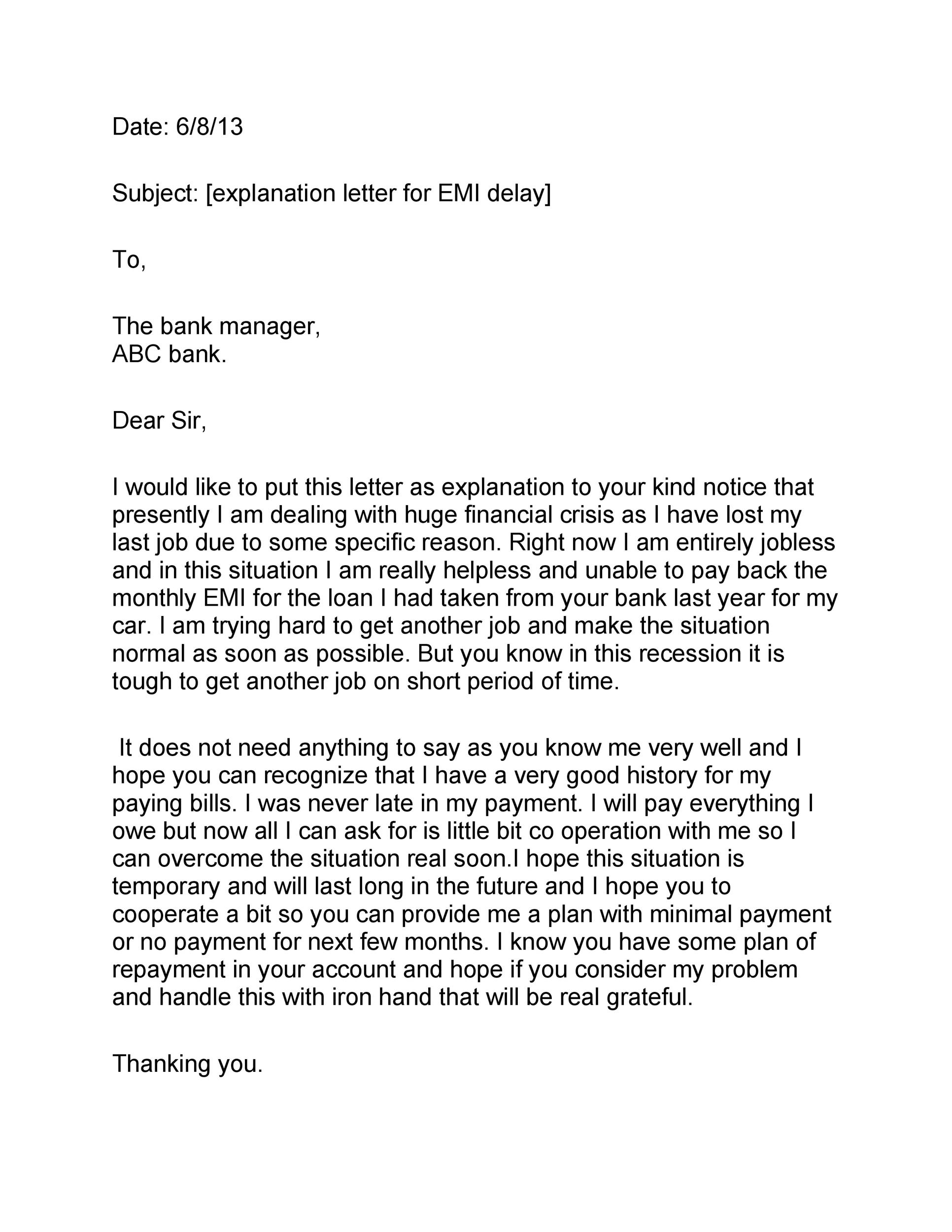 Letter Of Explanation For Mortgage Template
