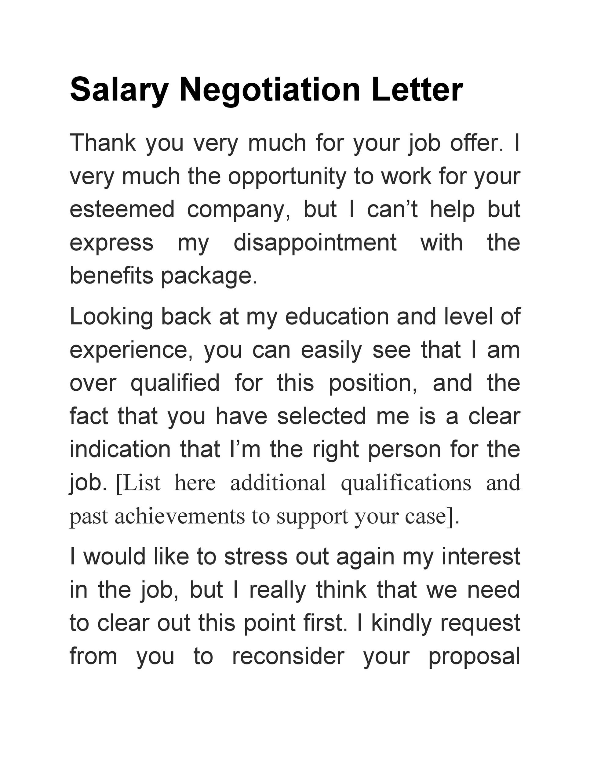49 Best Salary Negotiation Letters, Emails & Tips ᐅ TemplateLab