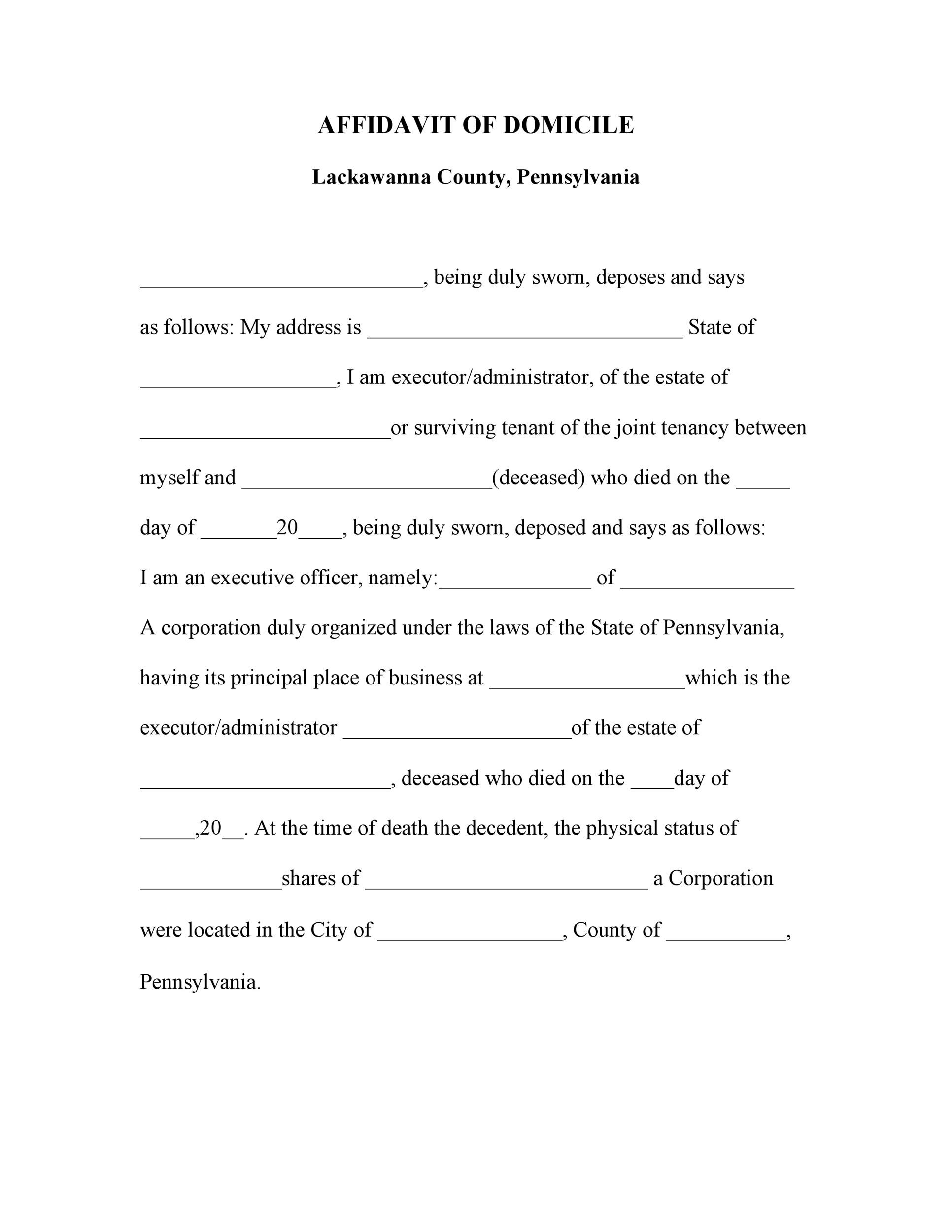 50-professional-affidavit-of-domicile-forms-100-free-templatelab