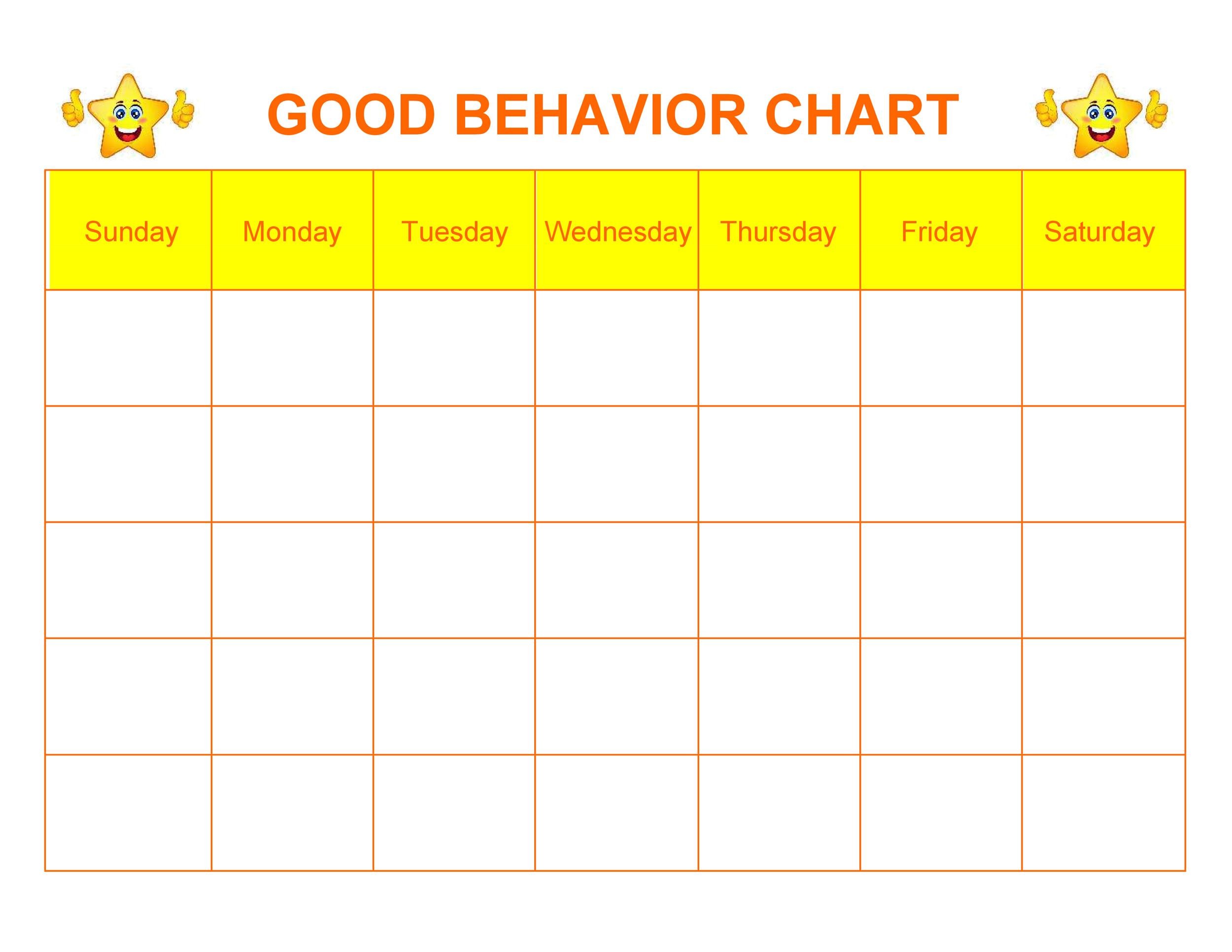 Free Printable Behavior Charts Com