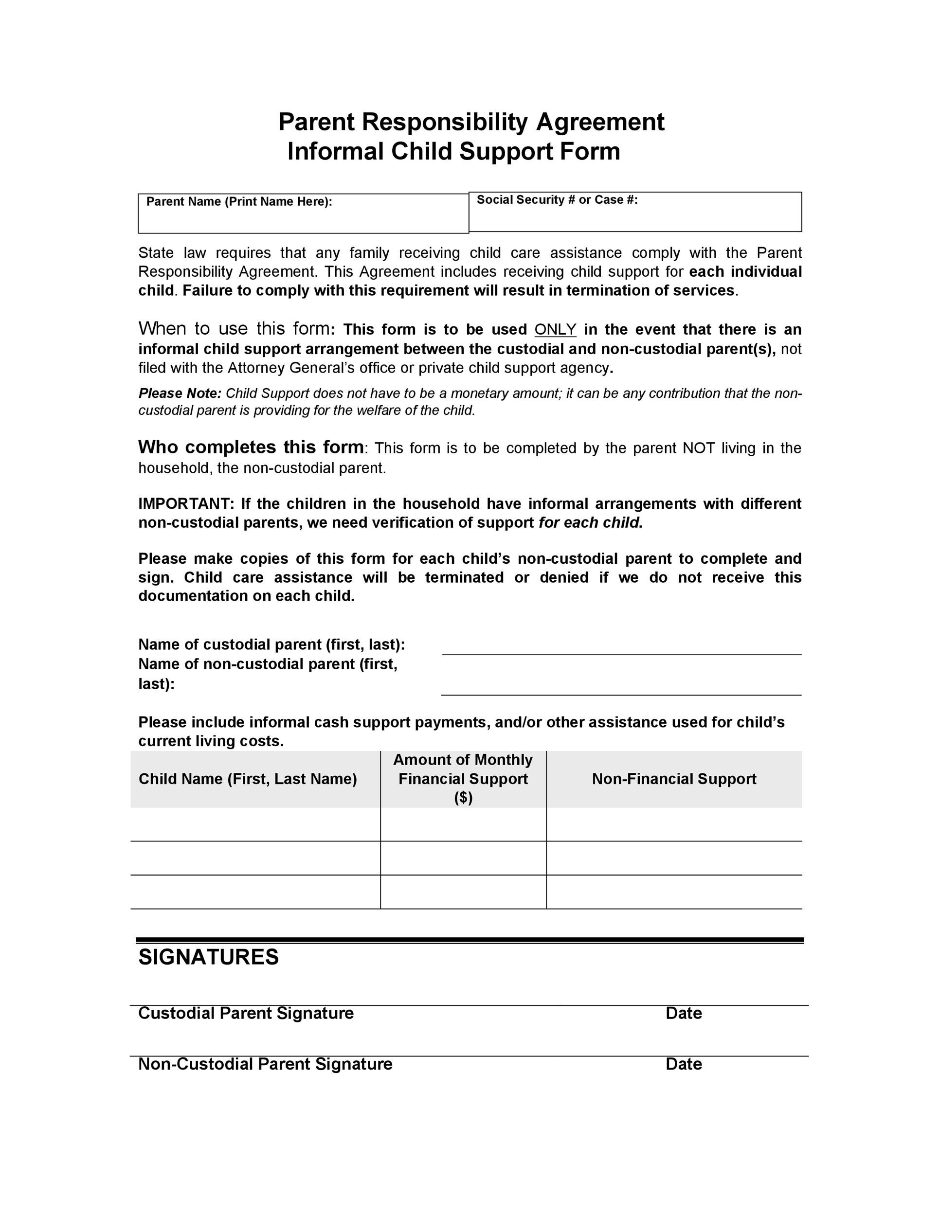 Free Child Support Agreement Template Canada