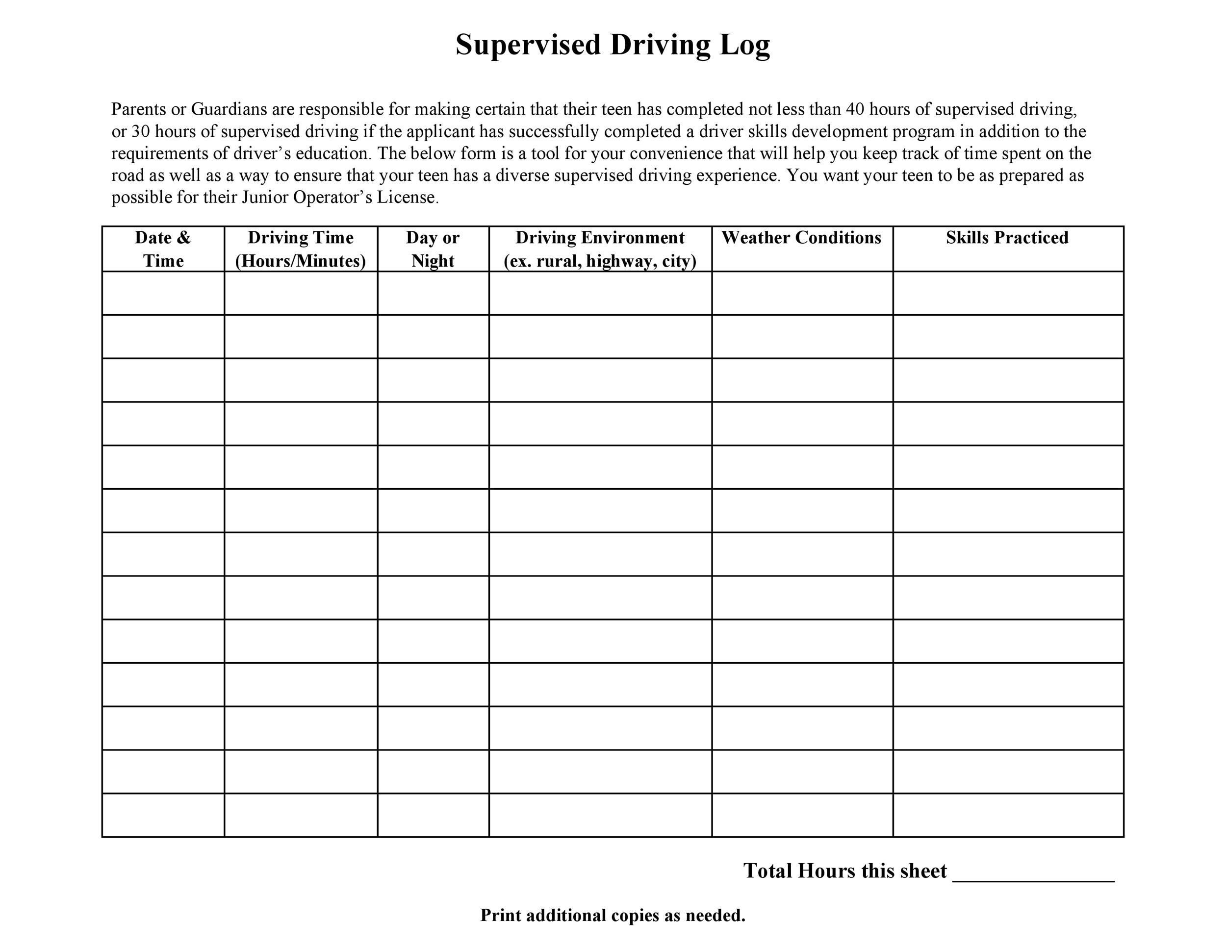 Free Printable Driver Daily Log Sheet Template Printable Templates