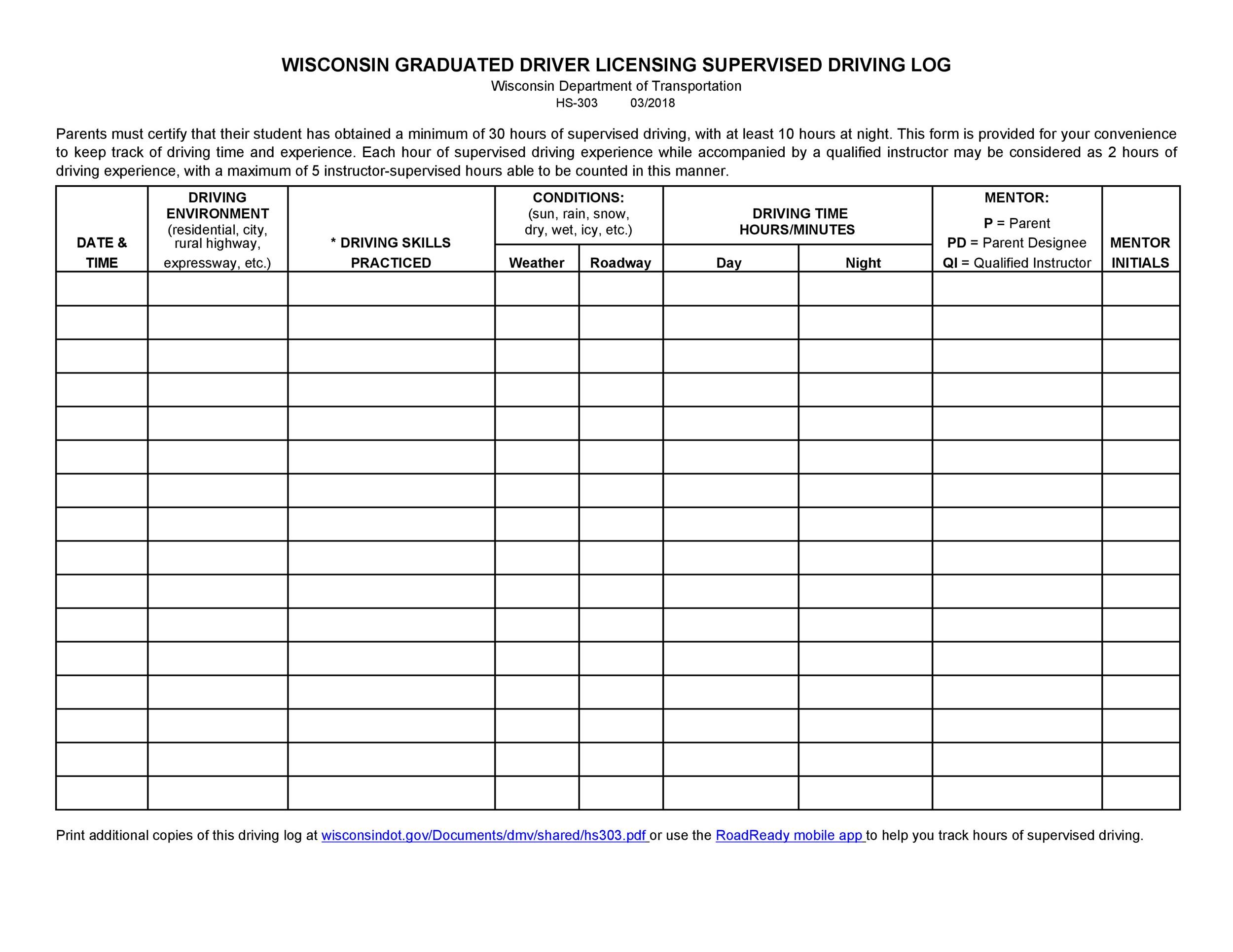 Free Printable Driver Log Book Printable Templates