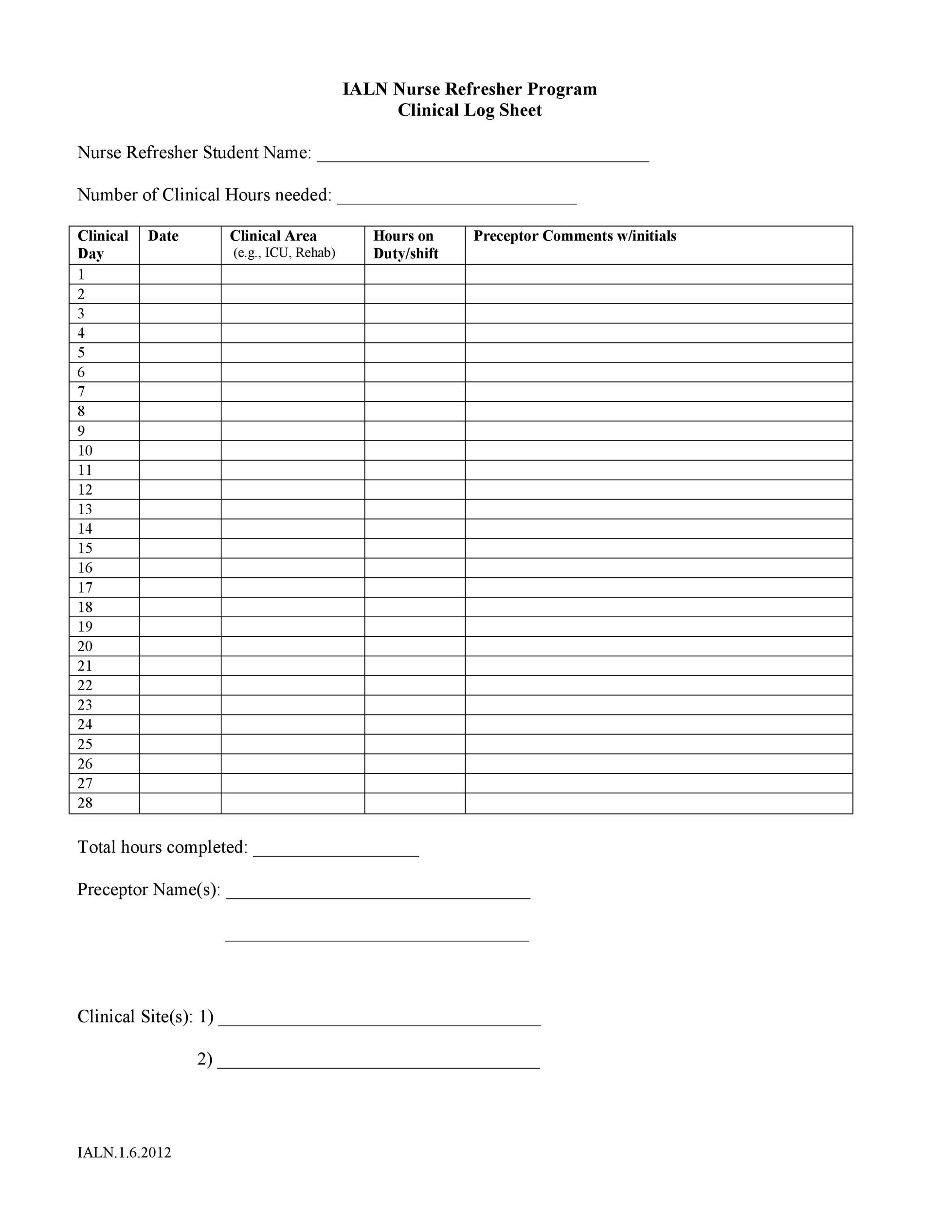 50 Printable Log Sheet Templates Direct Download ᐅ TemplateLab
