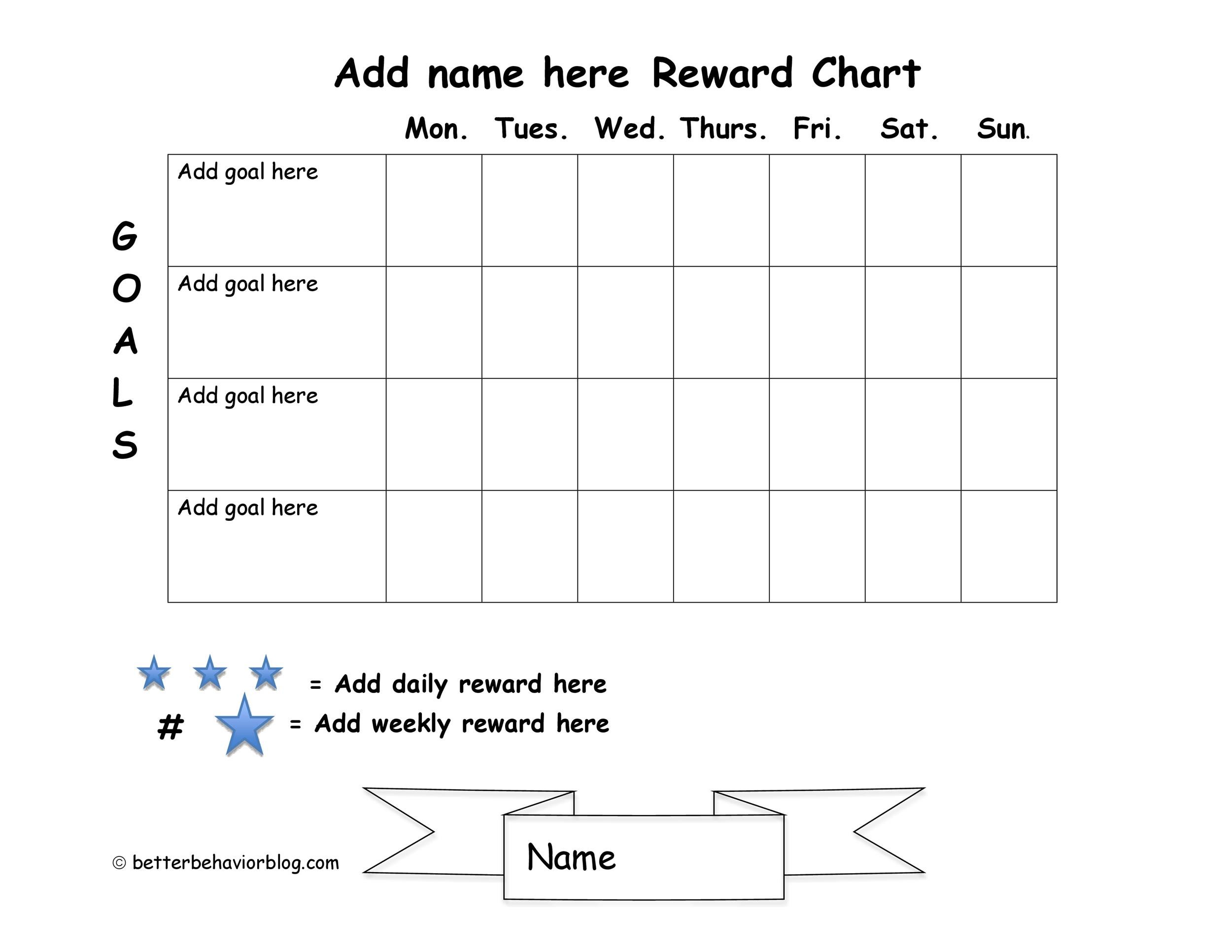 Childrens Reward Chart Printable