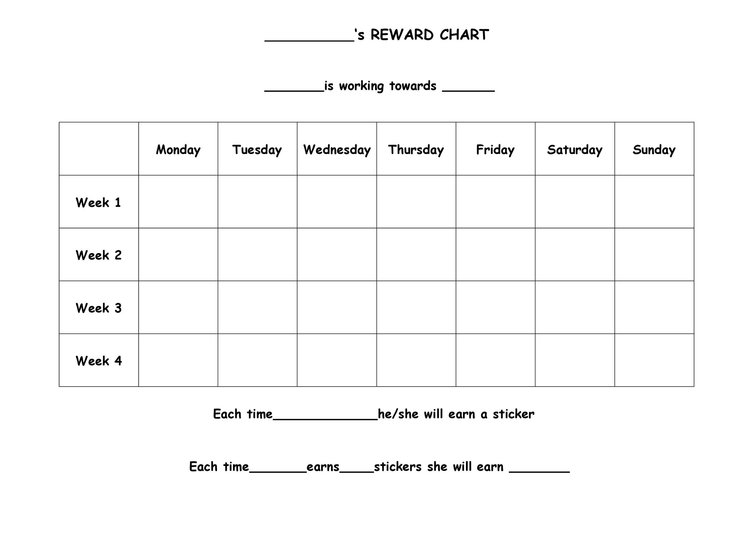 Behavior Chart Template For Word