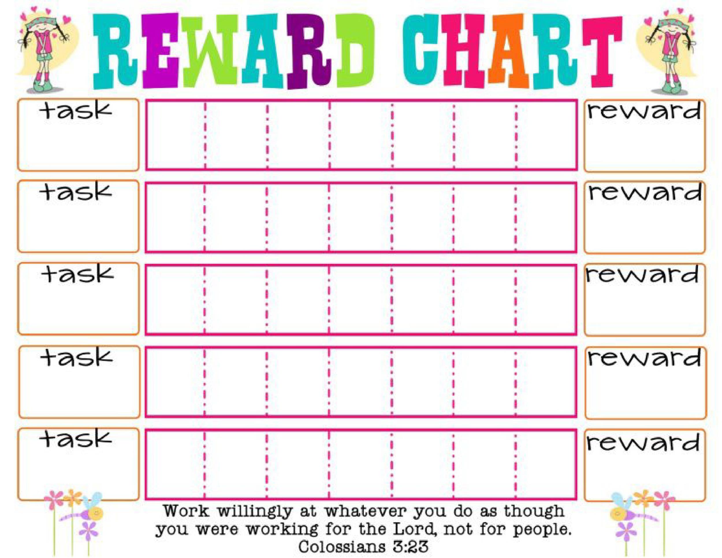 44 Printable Reward Charts for Kids (PDF, Excel & Word)