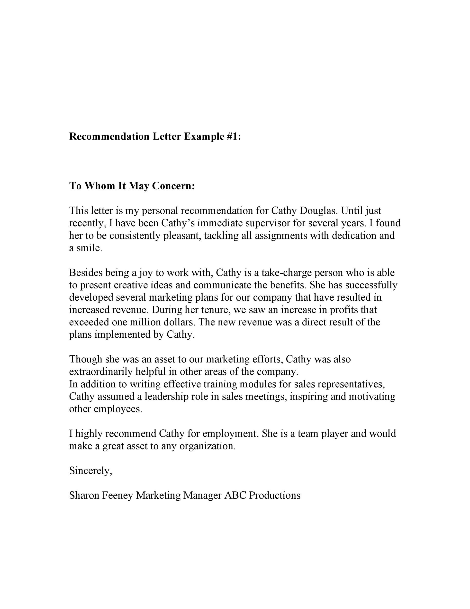 Reference Letter Format To Whom It May Concern | Letter ...
