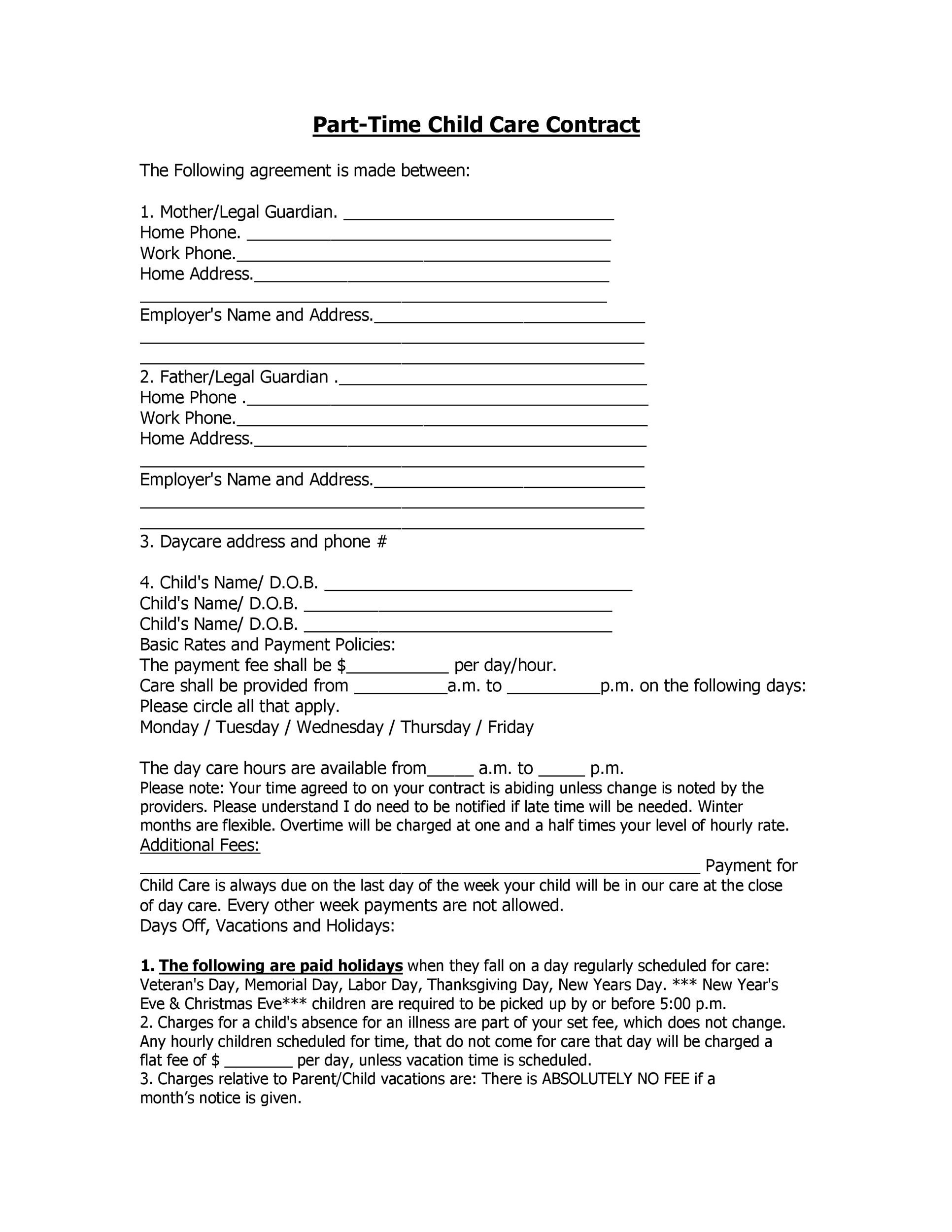 free-printable-pdf-format-form-child-care-agreement-for-babysitters-daycare-forms-childcare