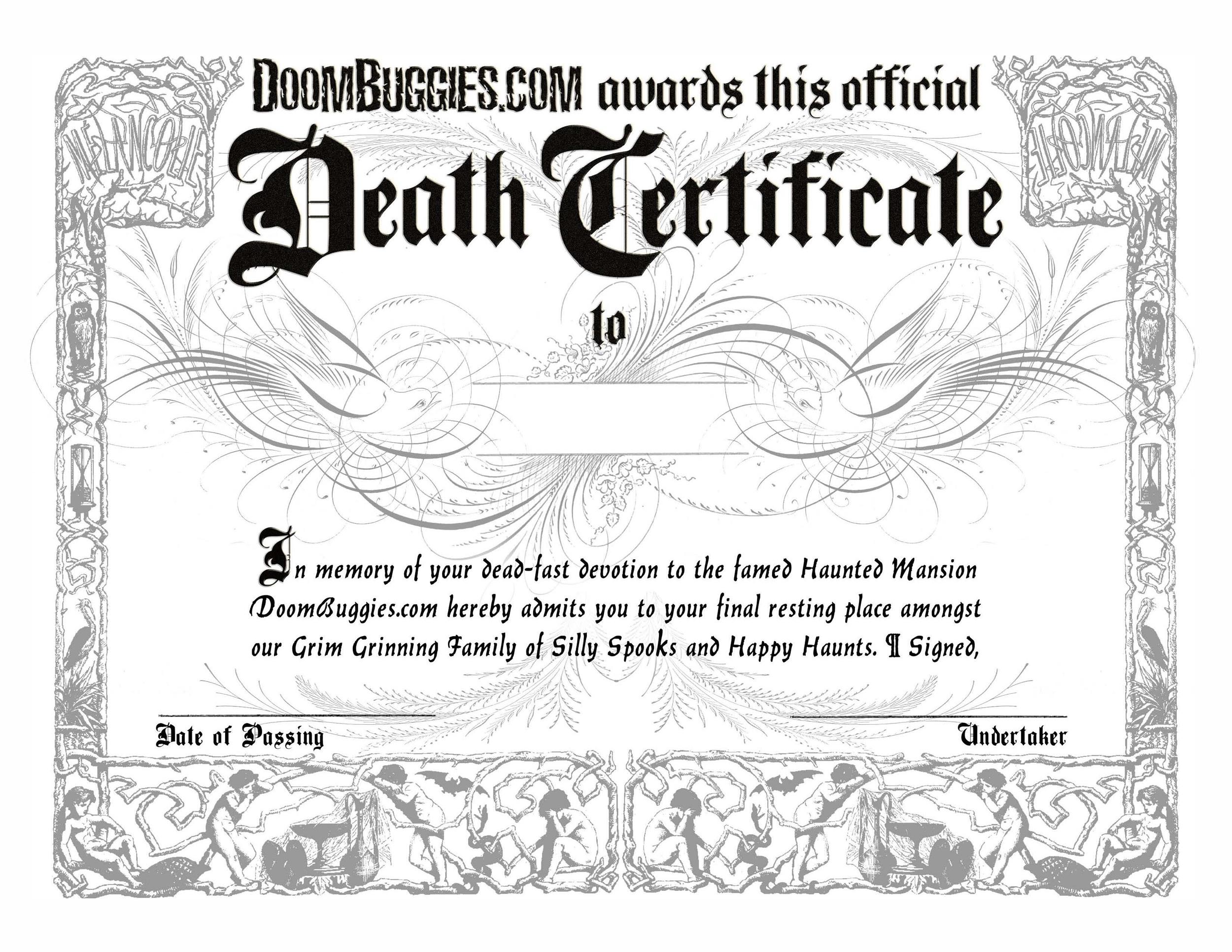 Official Death Certificate TUTORE ORG Master Of Documents