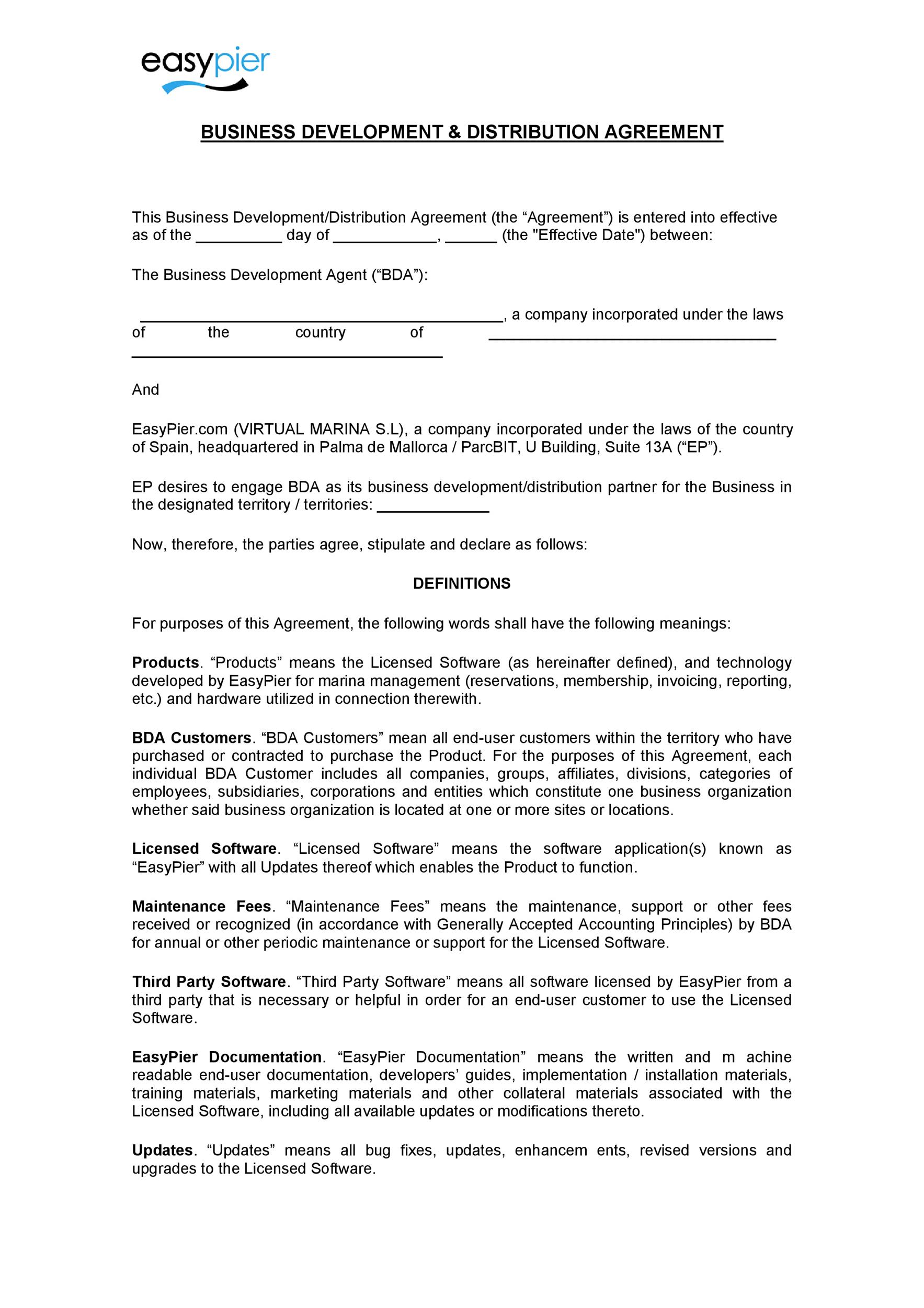 software distribution agreement pdf