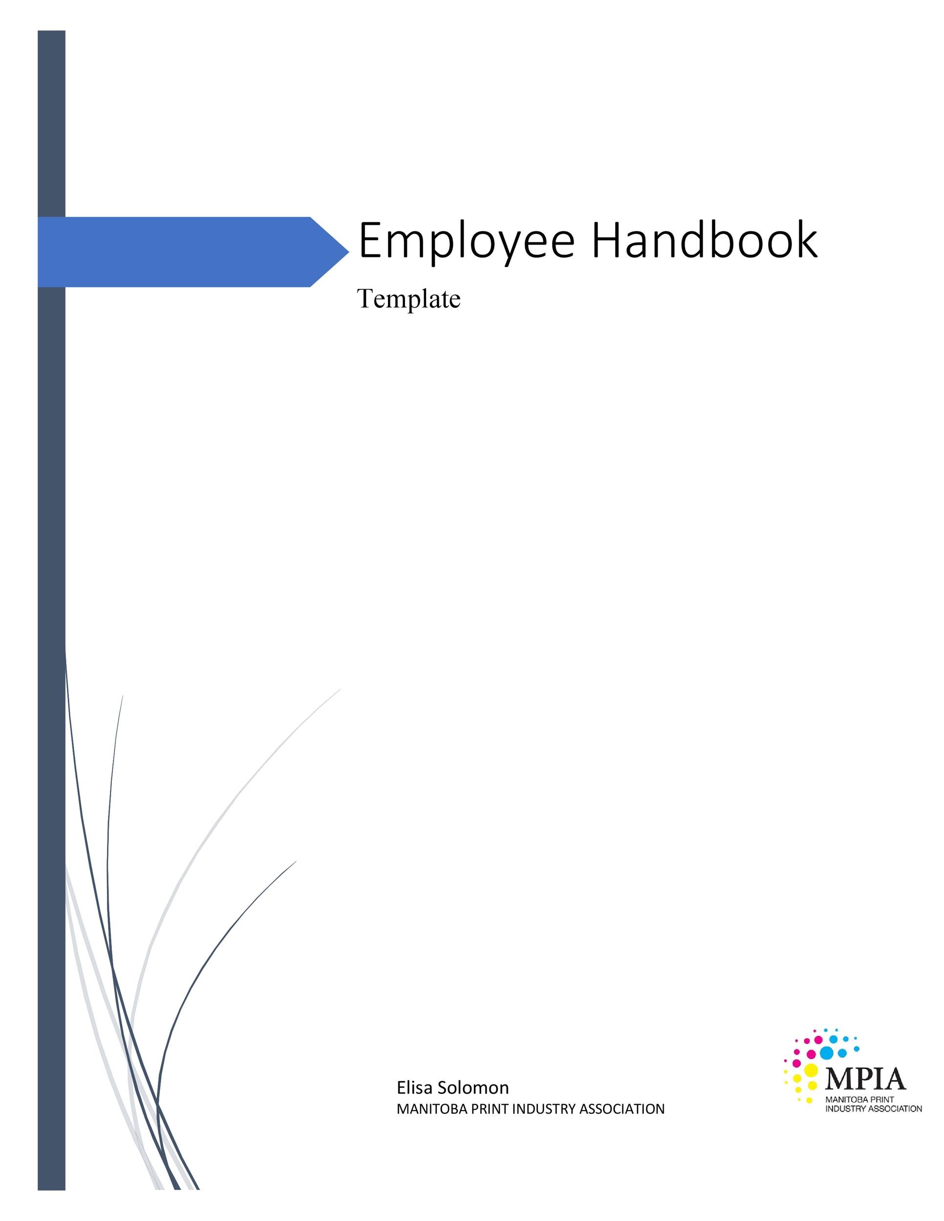 Employee Handbook Template Free Printable Sample Gambaran