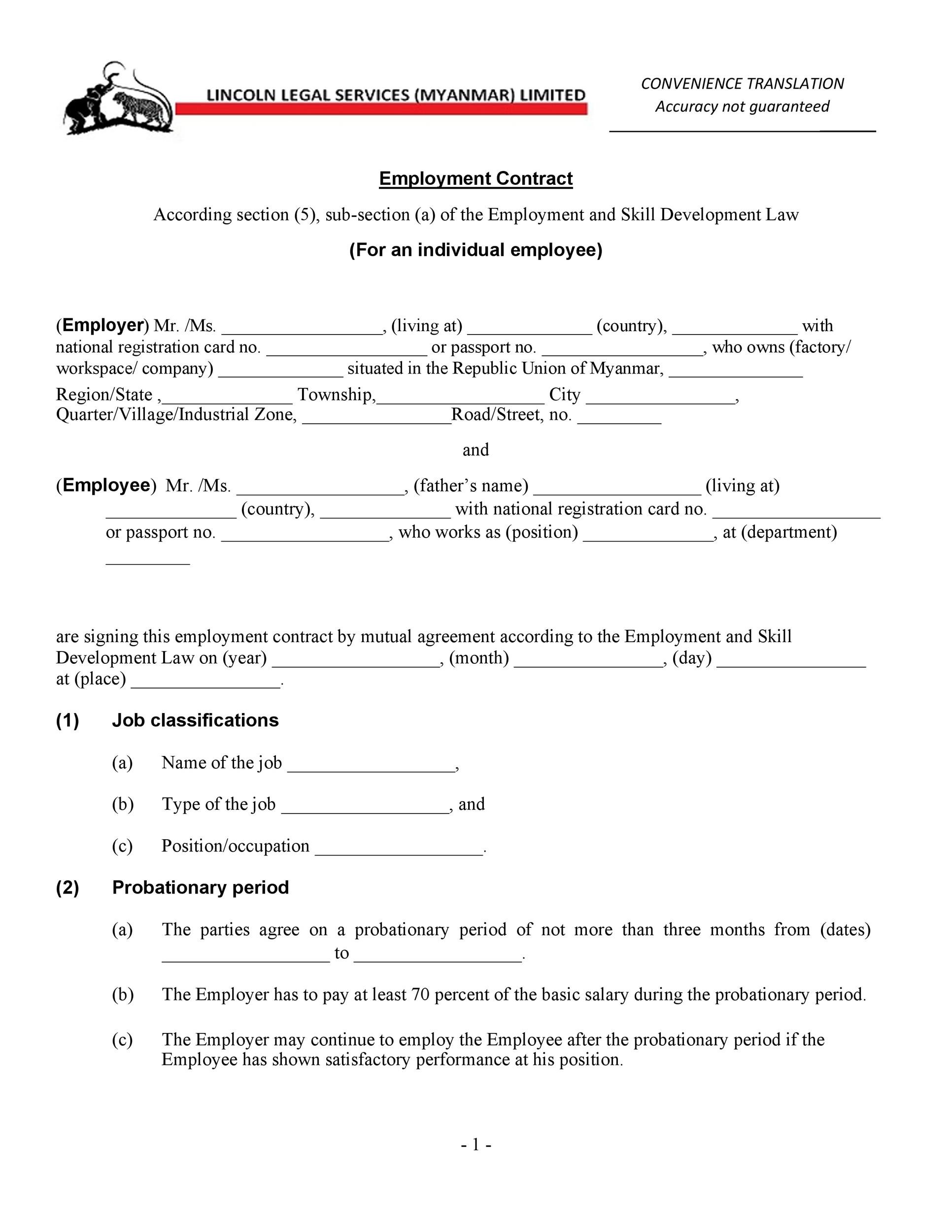 50 Ready to use Employment Contracts Samples Templates 