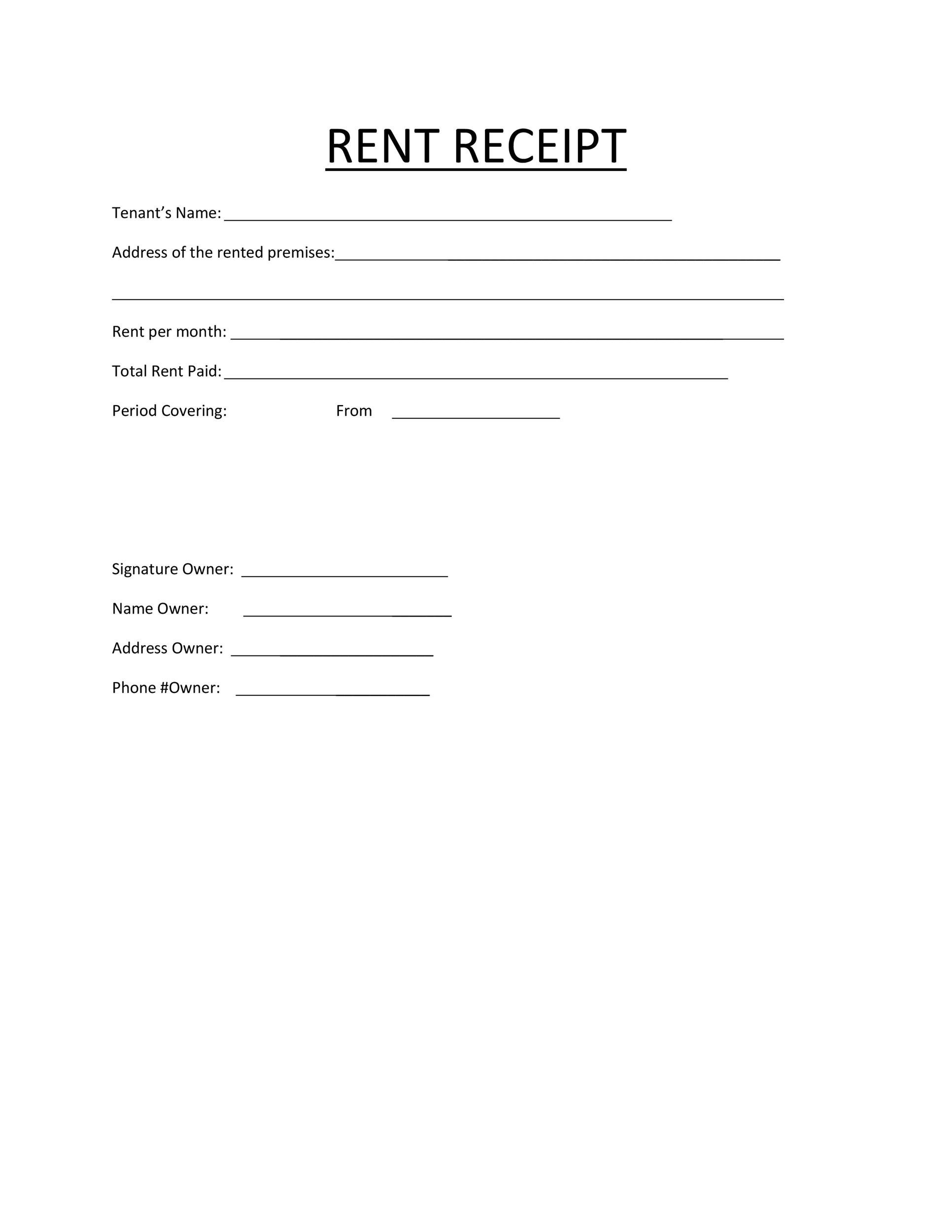 Monthly Rent Receipt Templates Great Printable Receipt Templates